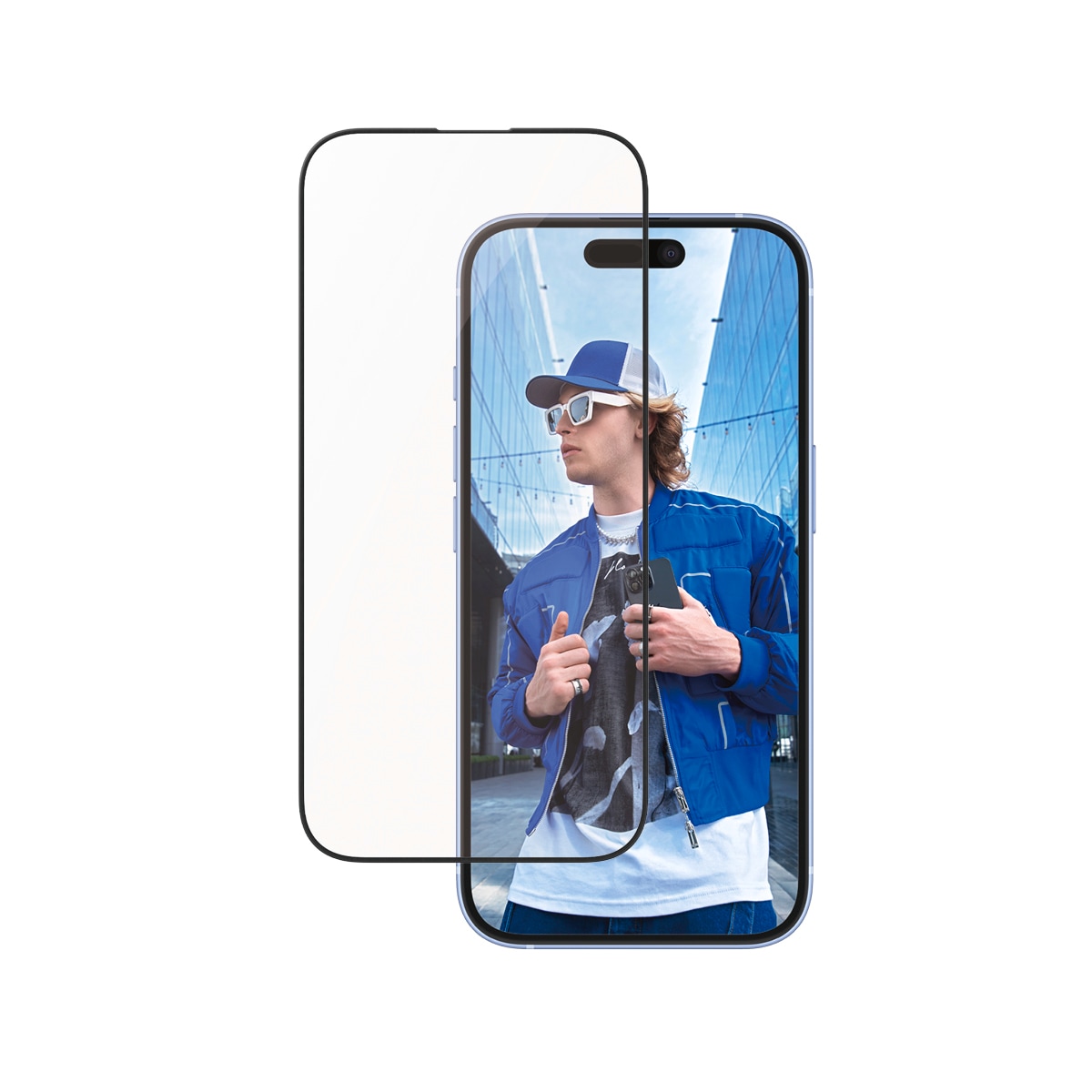 PanzerGlass Displayschutzglas »Aluminum Frame Screen Protection«, für Apple iPhone 16-Apple iPhone 15, Displayschutzfolie, Schutzfolie, Bildschirmschutz, kratz- & stossfest