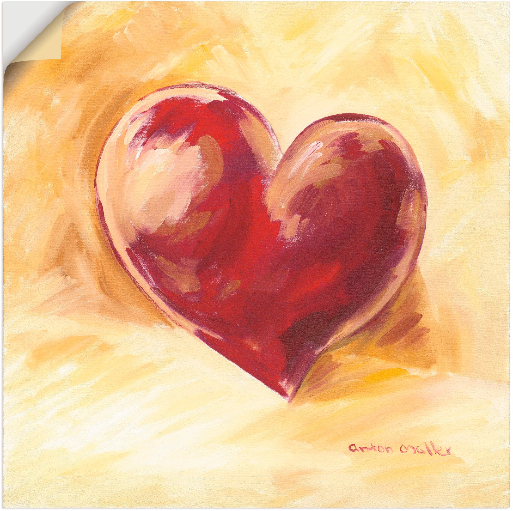 Wandbild »Bordeauxrotes Herz«, Herzen, (1 St.), als Alubild, Outdoorbild, Poster,...