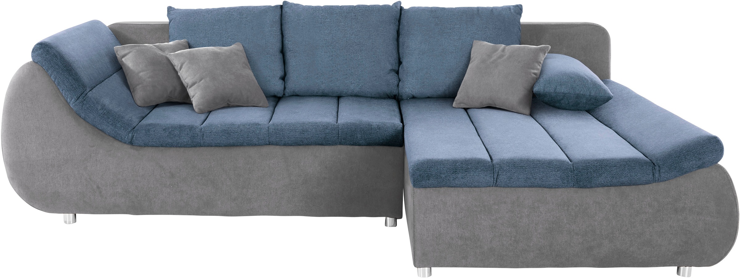 INOSIGN Ecksofa »Imola, elegant und modern, aktuelle Steppung im Sitz, bequem, L-Form«, frei im Raum stellbar, wahlweise mit Bettfunktion und Bettkasten