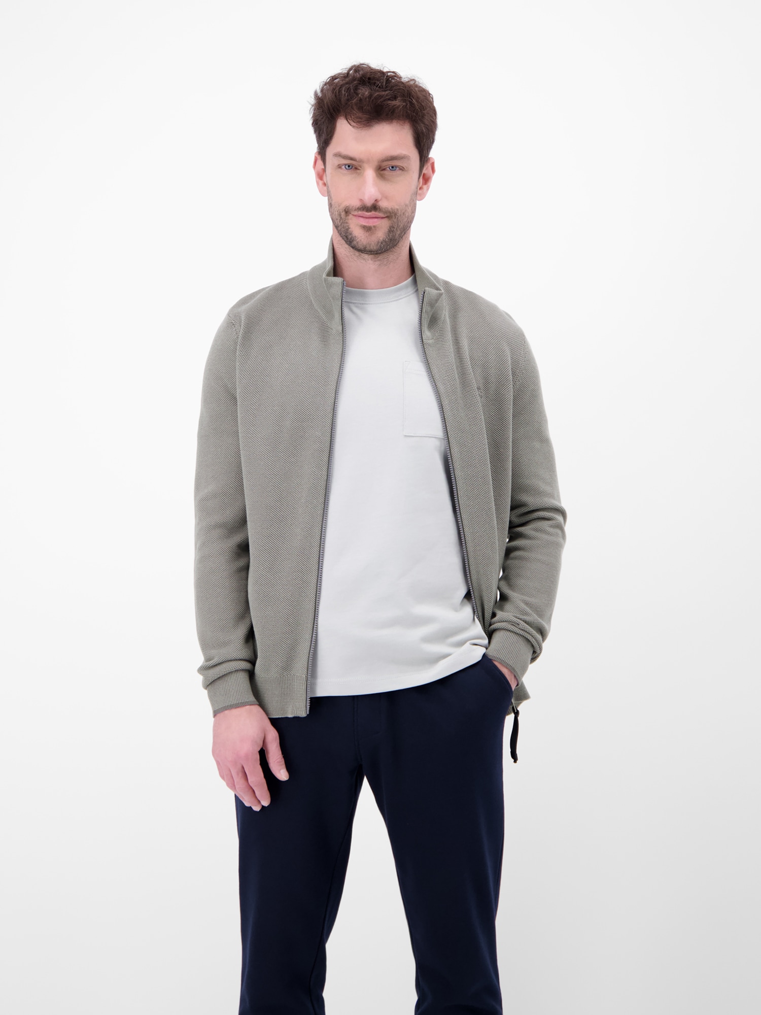 LERROS Veste en tricot »Strickjacke mit Stehkragen in 2-Tone-Optik«