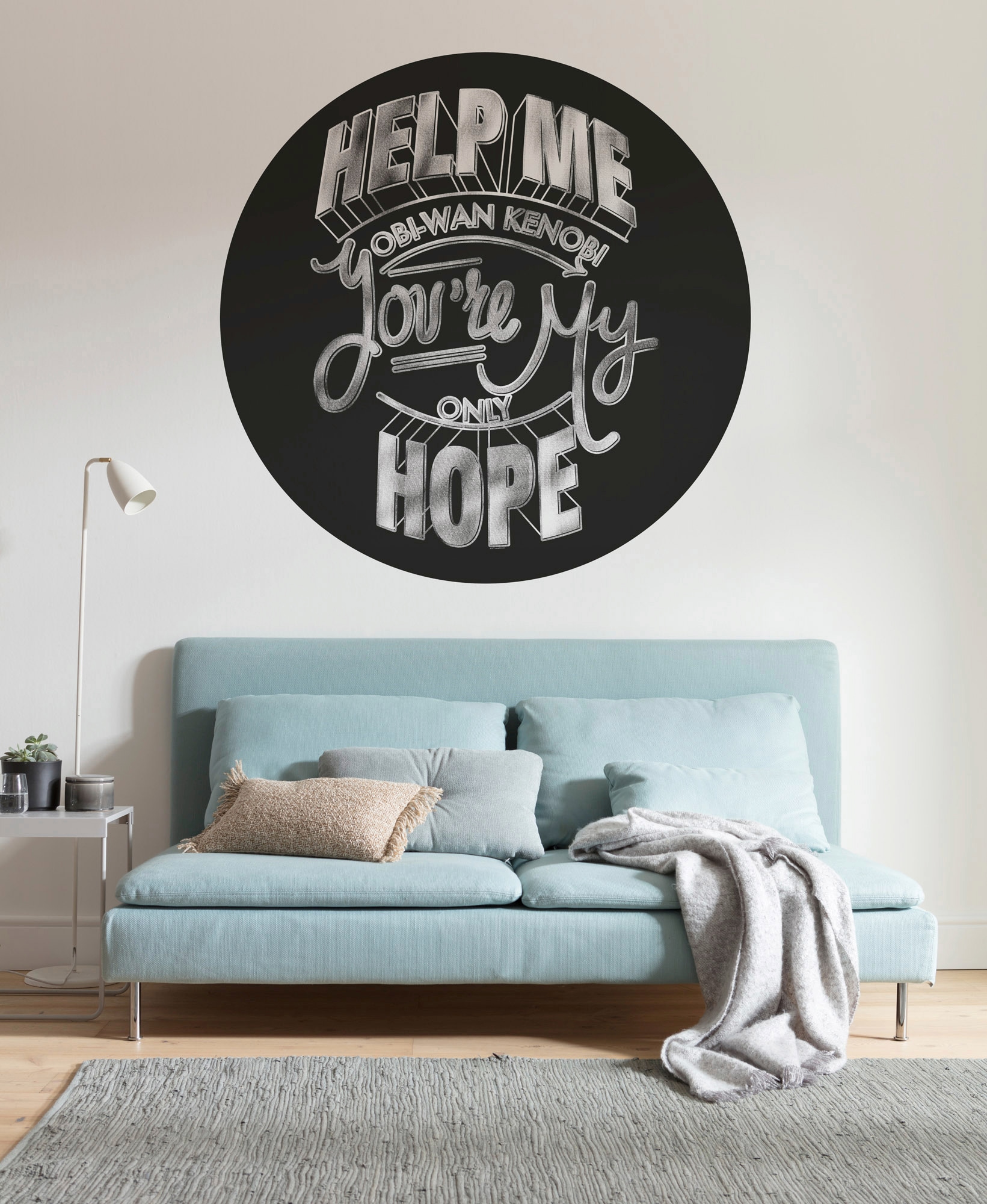 Komar Fototapete »Vlies selbstklebend - Star Wars Help Me Obi Wan - Grösse 125 x 125 cm«, bedruckt, Kinderzimmer