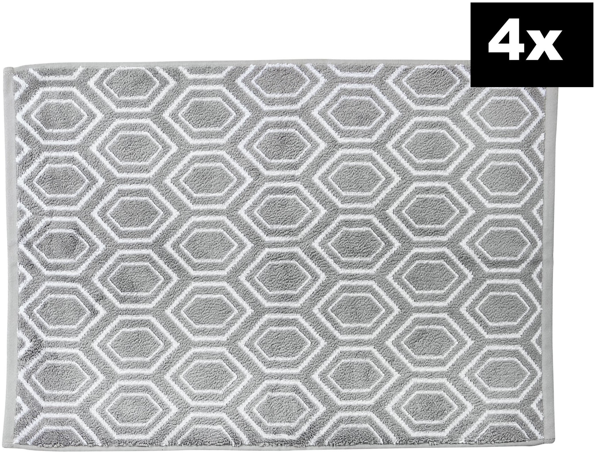 Image of done. Badematte "DAILY SHAPES Ethno 4er-Set" Höhe 5 mm fussbodenheizungsgeeignet Badvorleger aus 100% Baumwolle, Jacquardgewebt