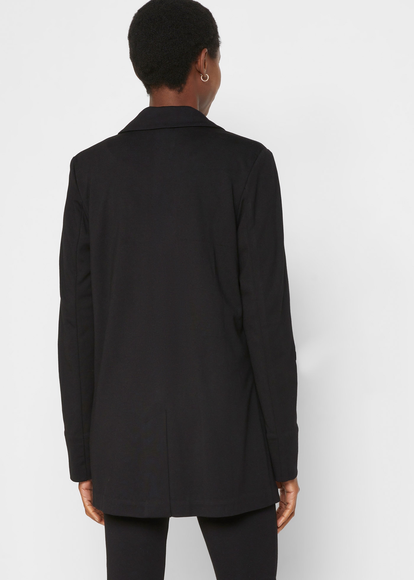 bonprix Blazer en sweat 1 mit langem Arm, mit Reverskragen, Oversize Passform, aus Viskose