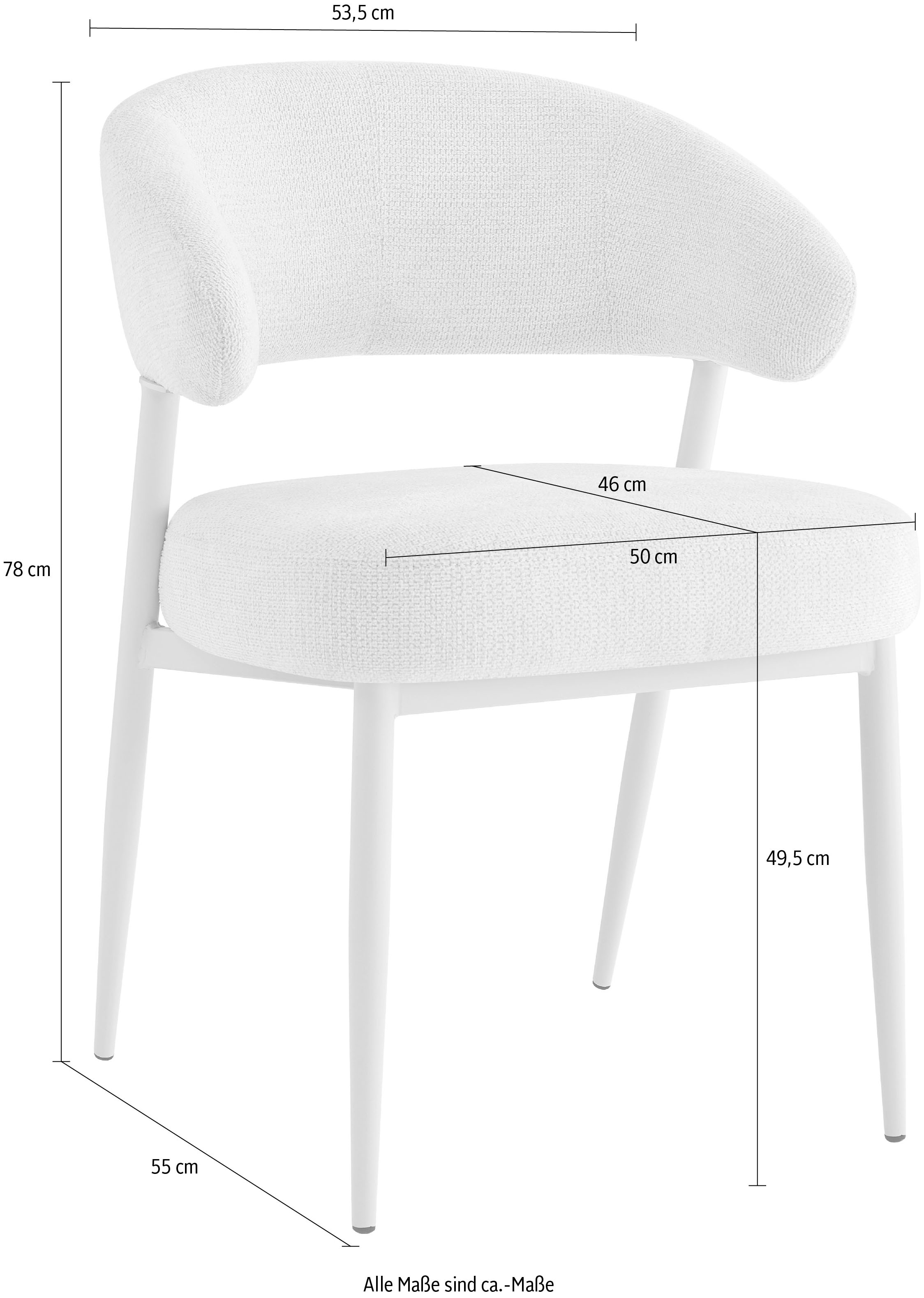 HELA Chaise à 4 pieds »GUARDA« () 1 cuis4-Fuss, Gestell Perlweiss, Komfortsitz mit Federkorb
