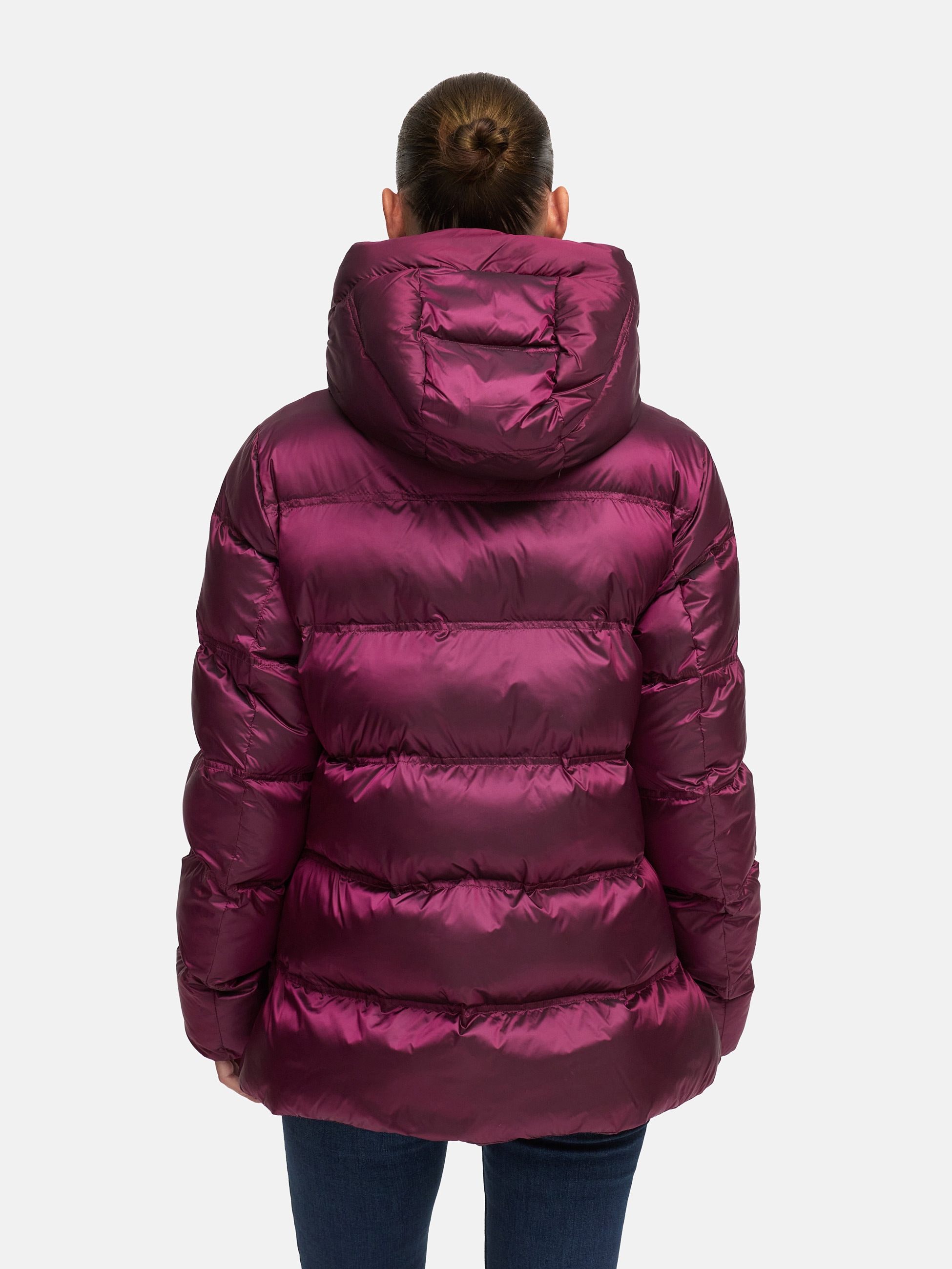 MANISA Steppjacke, mit Kapuze, mit Stehkragen, Kapuze und elastischem Ärmelsaum