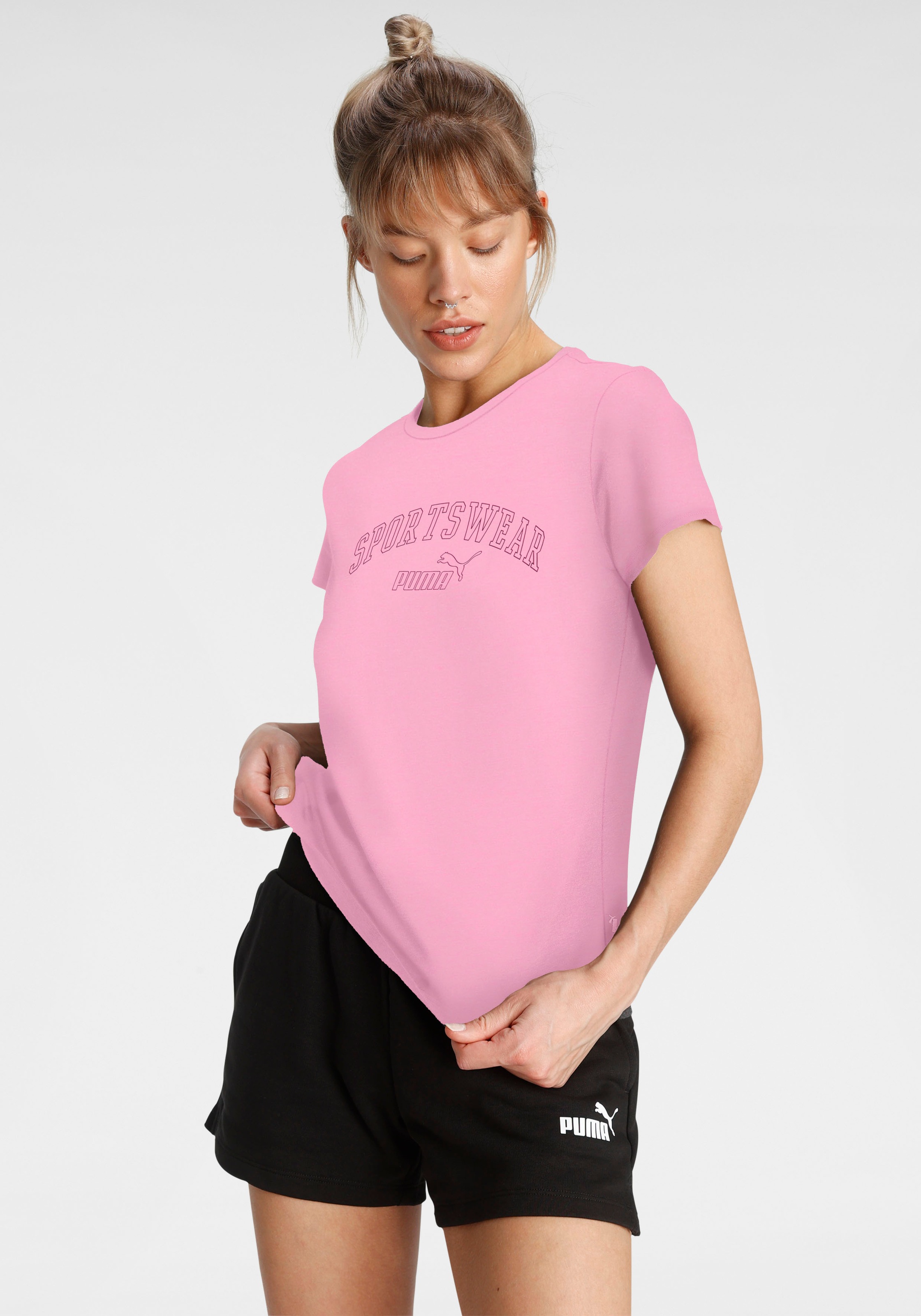 Image of PUMA T-Shirt "ESS+ LOGO LAB TEE" Regular Fit, Kurzarm, Rundhalsausschnitt, mit Print-Applikation
