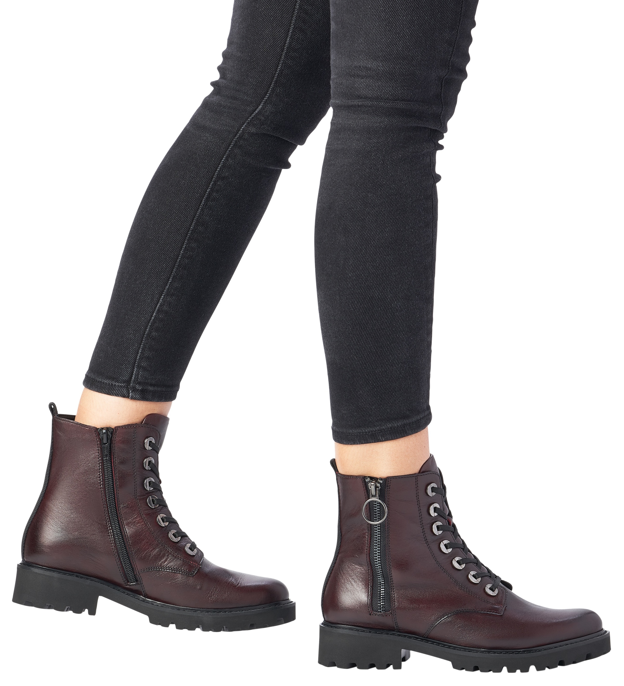 Remonte Bottes à lacets  talon bloc, bottines, boots à lacets, look usé à la mode