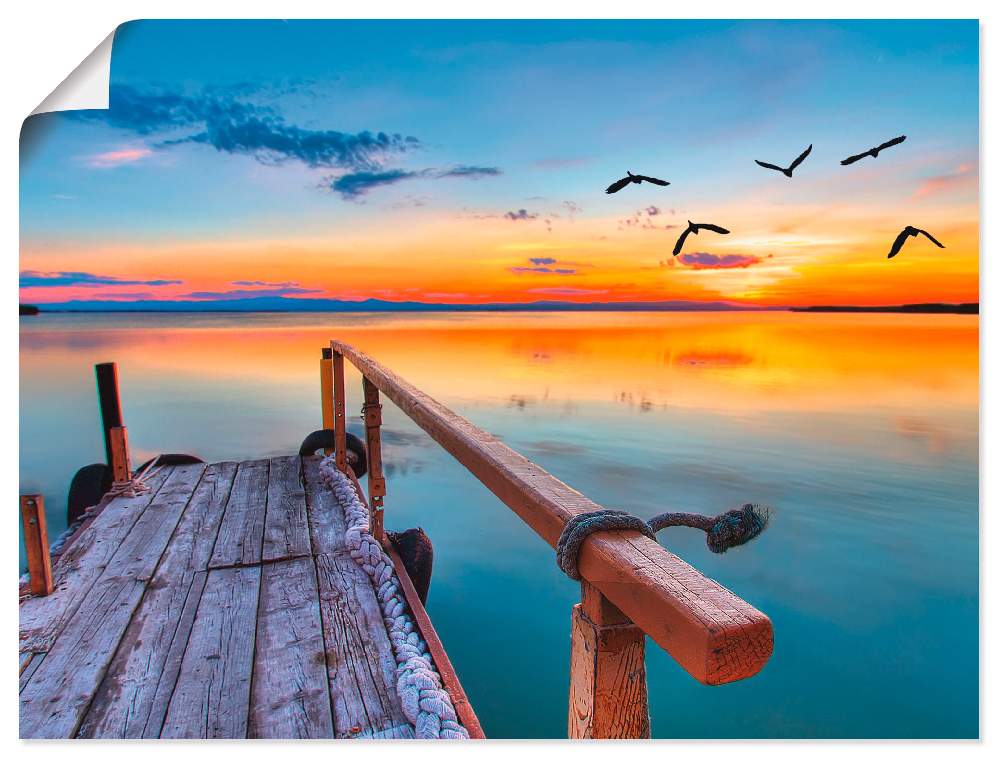 Image of Artland Wandbild »Von dem Pier«, Gewässer, (1 St.), in vielen Grössen & Produktarten - Alubild / Outdoorbild für den Aussenbereich, Leinwandbild, Poster, Wandaufkleber / Wandtattoo auch für Badezimmer geeignet bei Ackermann Versand Schweiz