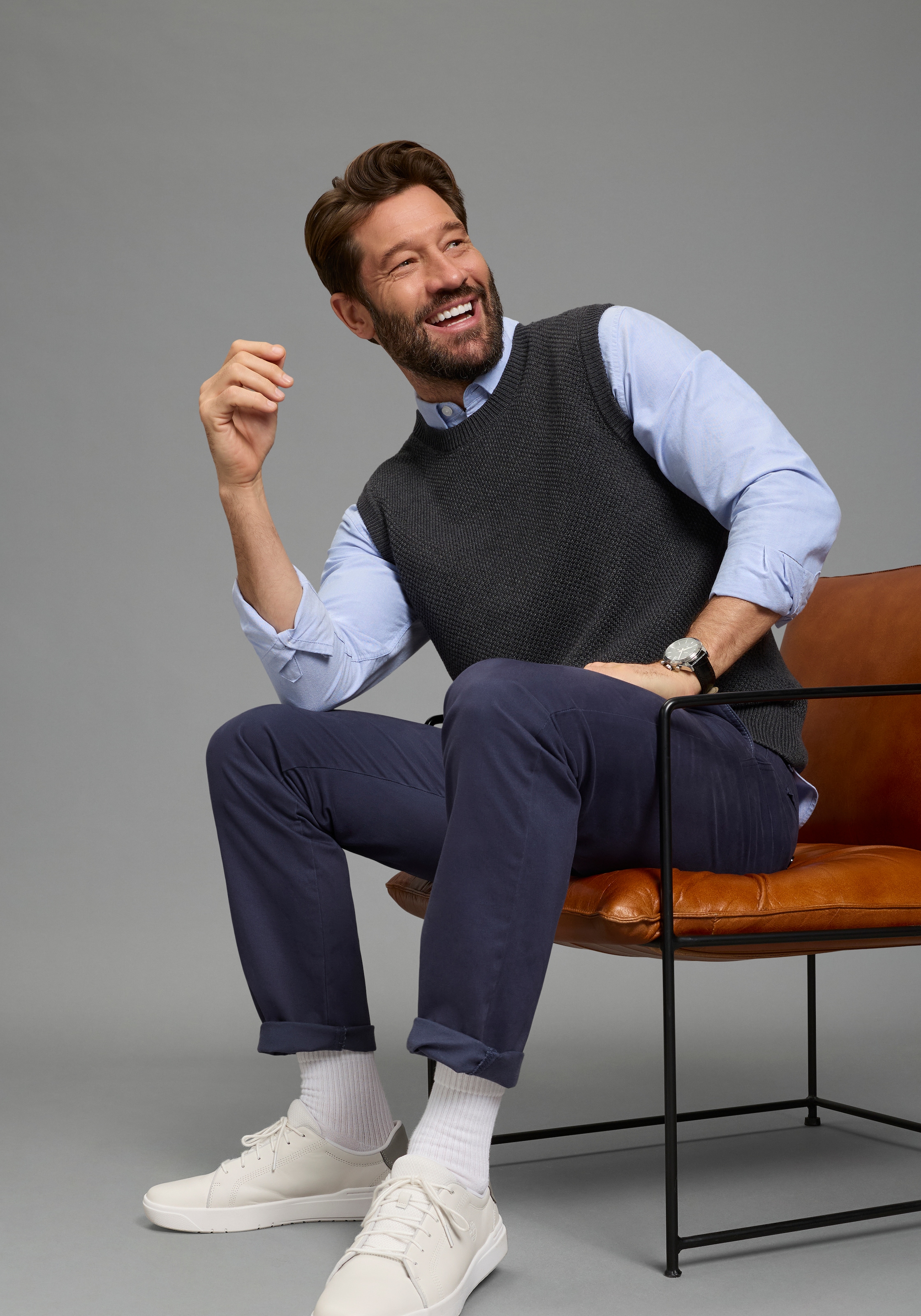 Man's World Pull-over »Neue Kollektion! Highlight mit Struktur!« aus Baumwolle, mit Rundhalsausschnitt, Regular Fit