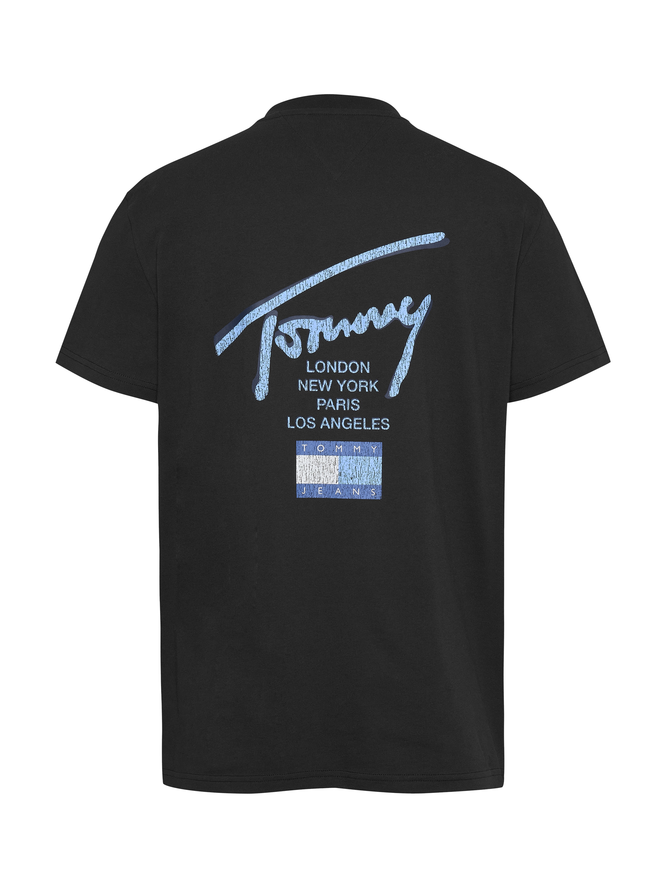 Tommy Jeans Plus Rundhalsshirt »TJM REG TOMMY SIGN CITY TEE EXT«, in Grossen Grössen, Logstickerei am Ärmel, Logodruck