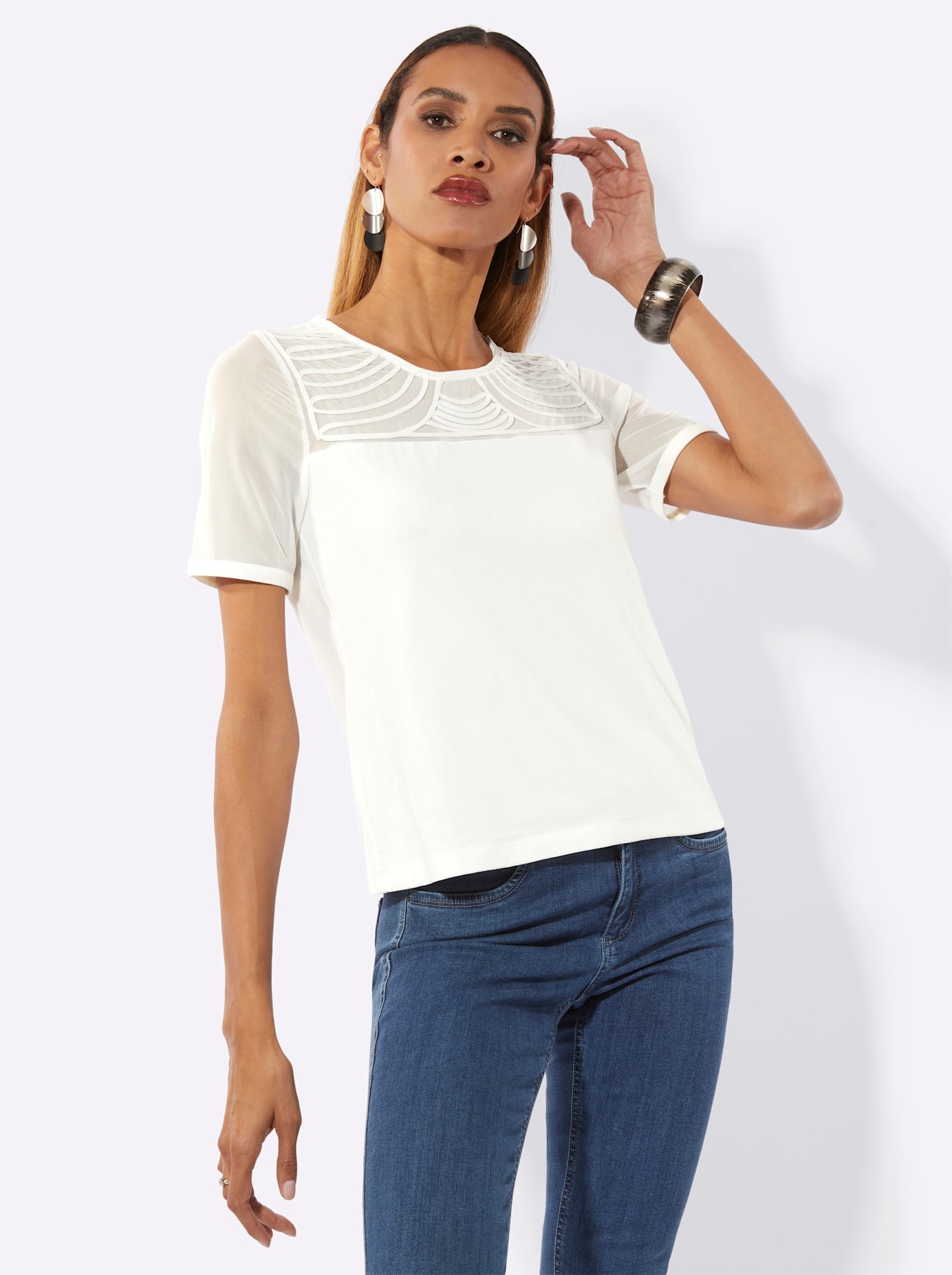 Image of creation L Kurzarmshirt "Mesh-Shirt" 1 tlg.