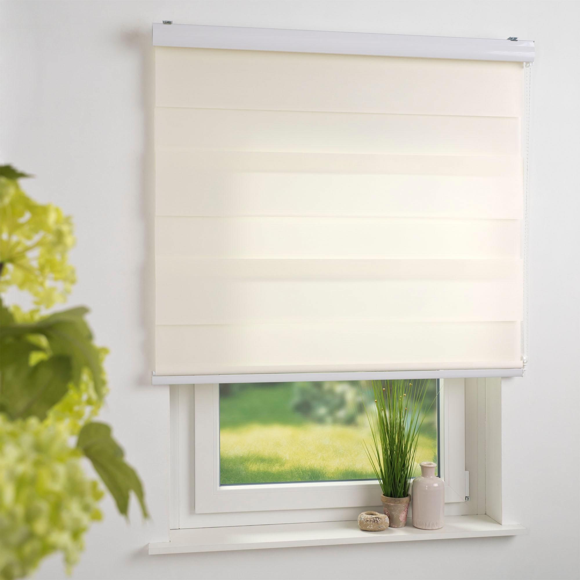 Liedeco Doppelrollo »DUO-Rollo mit 20 cm Streifen«, Lichtschutz, mit Bohren, im Fixmass