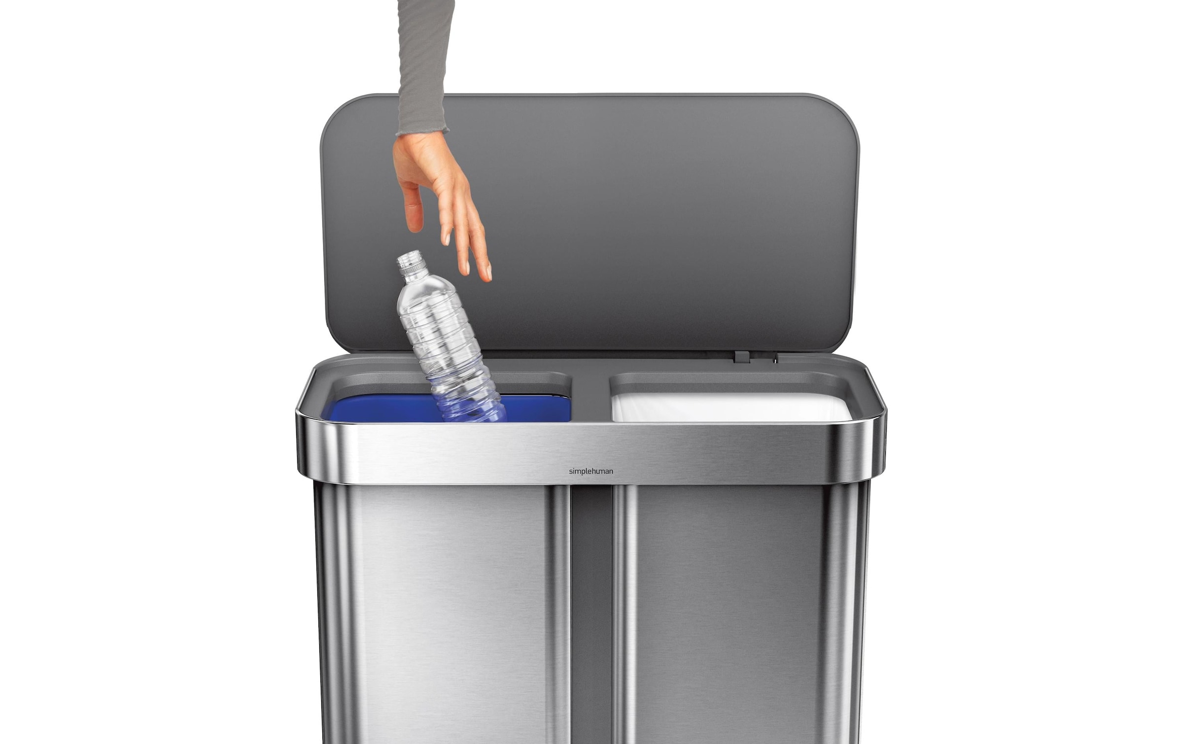simplehuman Mülleimer »Step Can 34+24 l« 2 Behälter