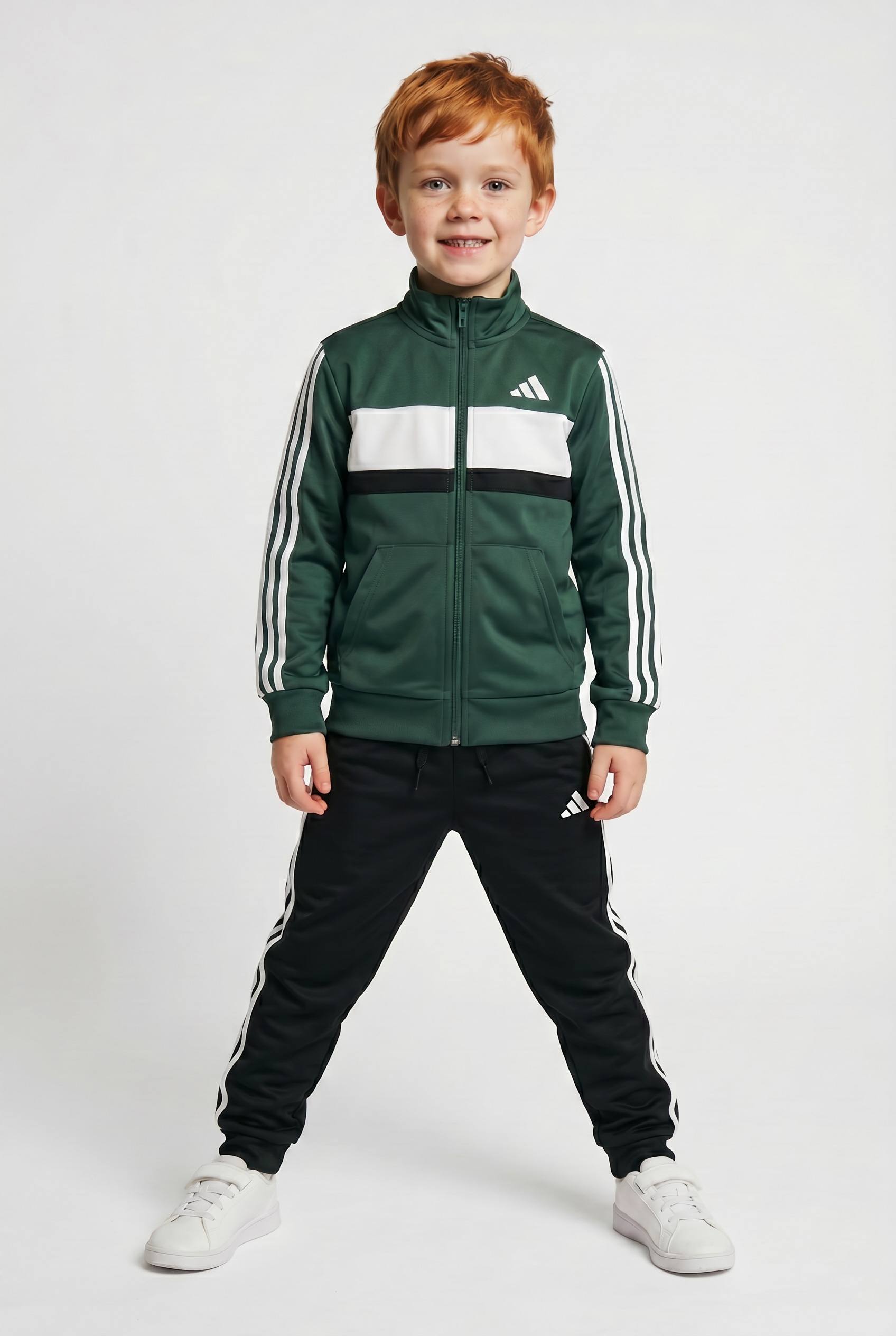 Image of adidas Sportswear Trainingsanzug "SEASONAL ESSENTIALS TIBERIO 3-STREIFEN TRICOT KIDS" 2 für Kinder, zweiteilig, sportlicher Stil