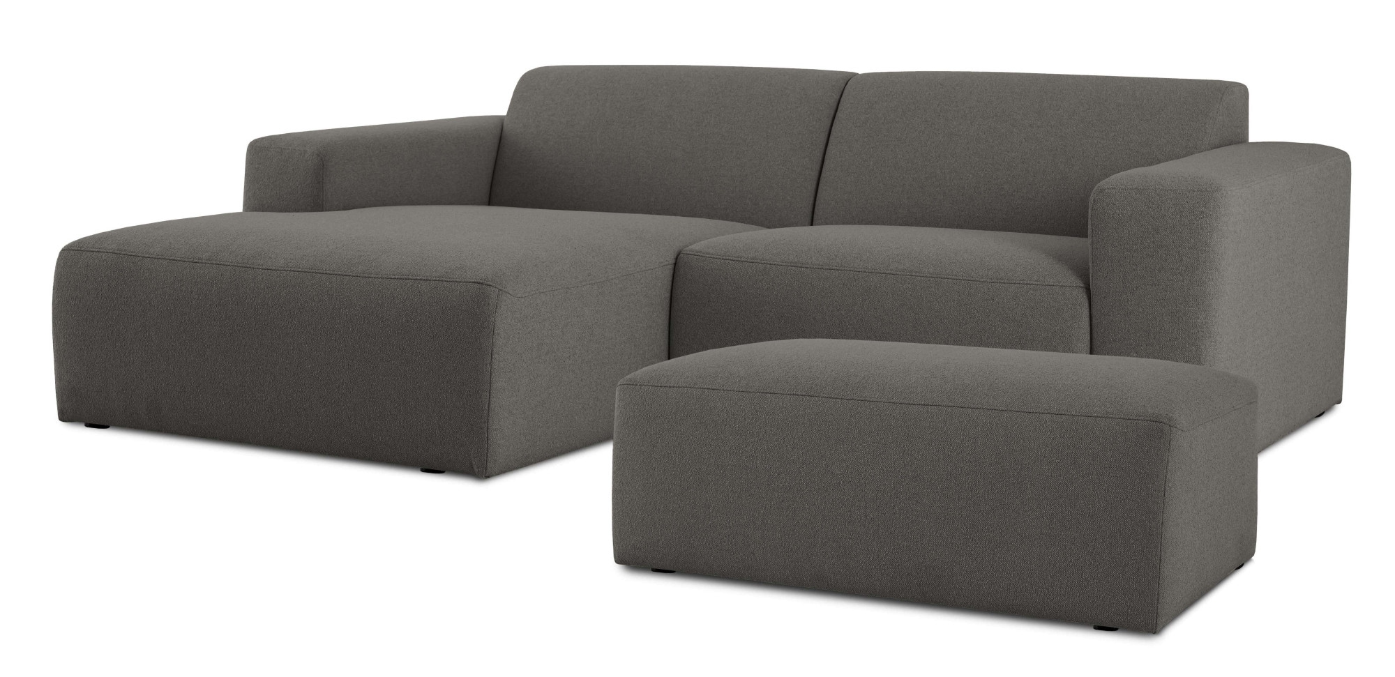 INOSIGN Ecksofa »Koa,228cm, L-Form, Modulsofa, Webstoff, Cord, Struktur«, Designsofa, Set, Hocker inklusive, weicher Lounge-Sitzkomfort