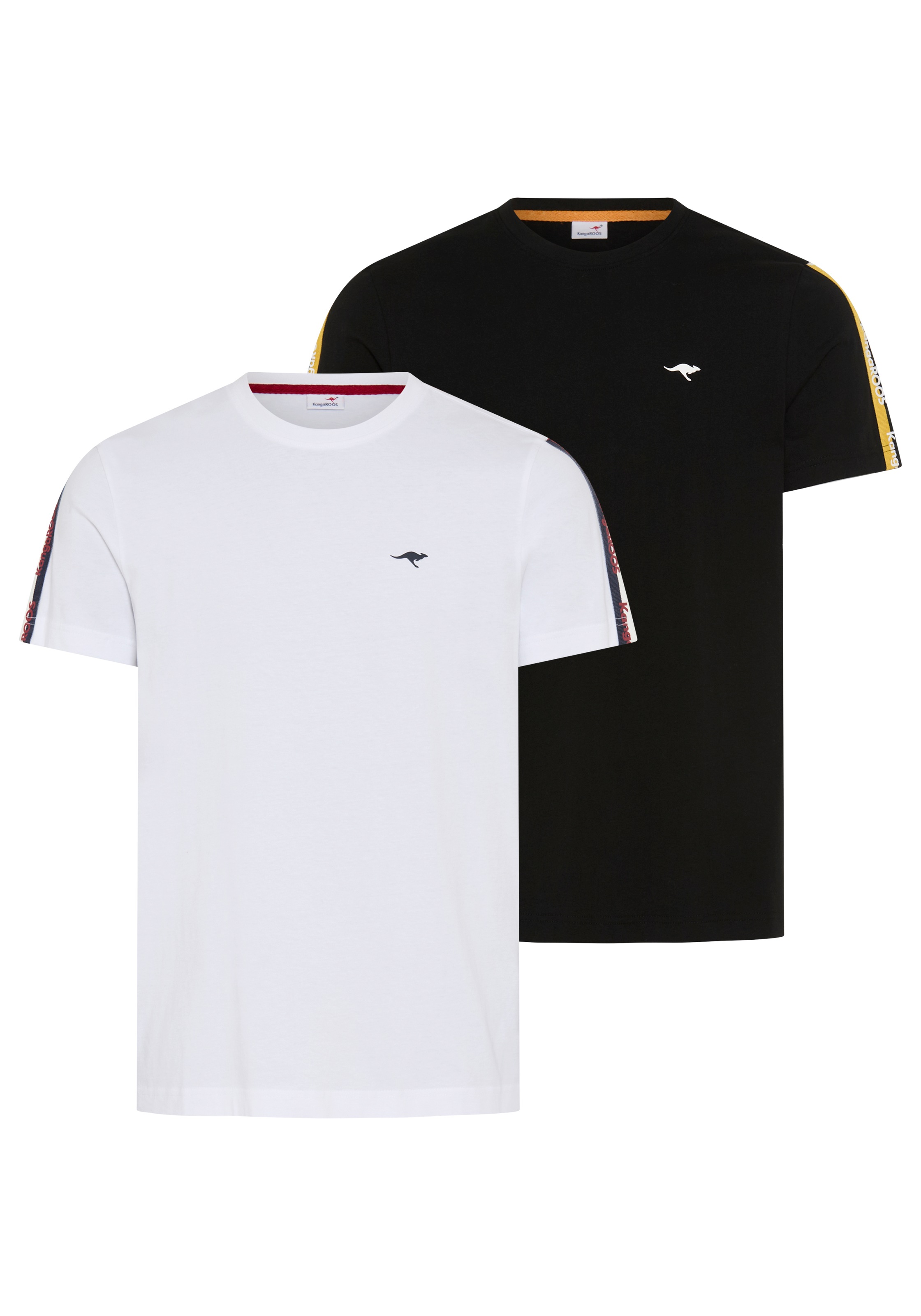 Image of KangaROOS T-Shirt mit Kurzarm, Kontrasttape am Ärmel