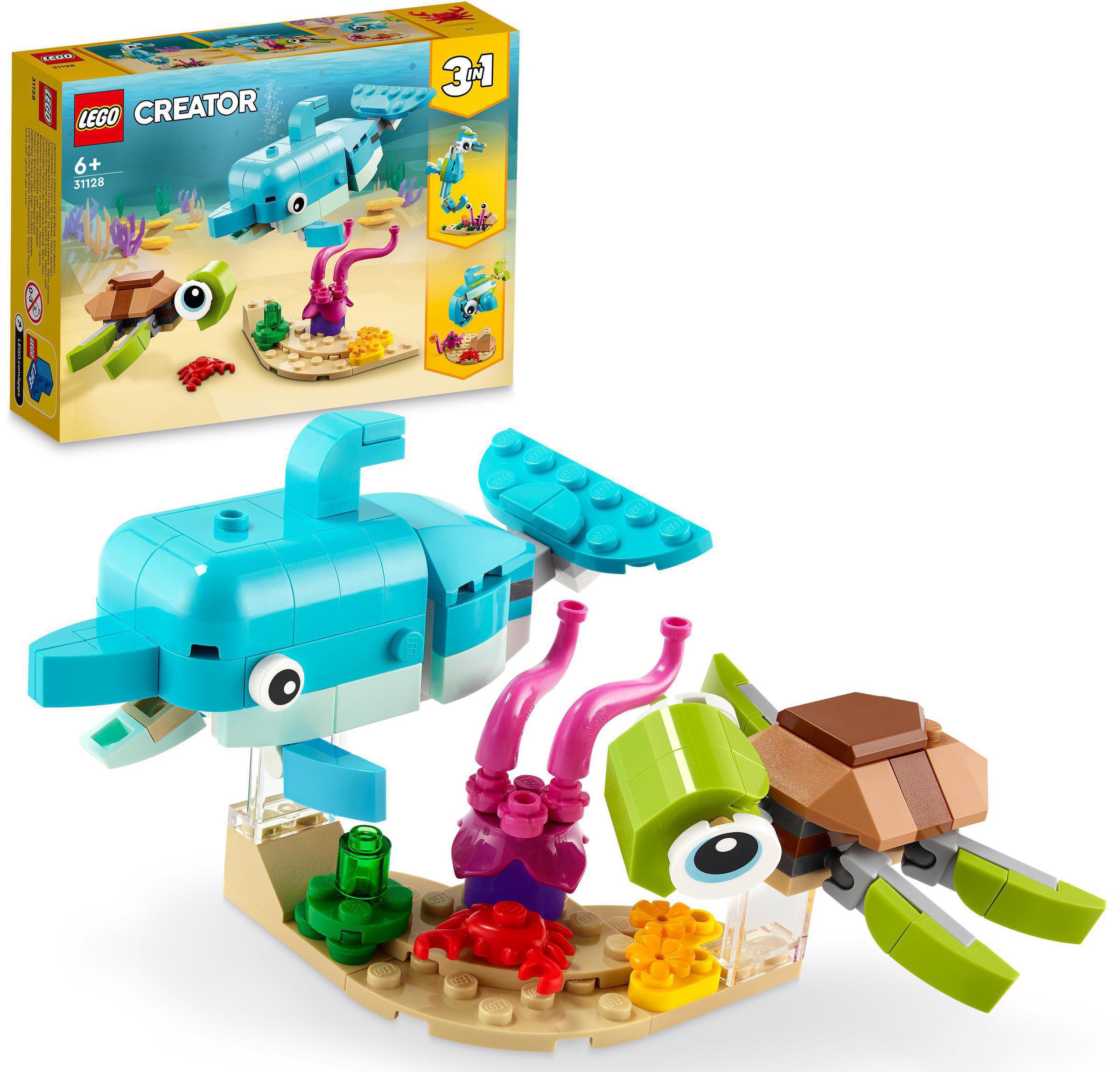 Image of LEGO® Konstruktionsspielsteine »Delfin und Schildkröte (31128), LEGO® Creator 3in1«, (137 St.), Made in Europe bei Ackermann Versand Schweiz