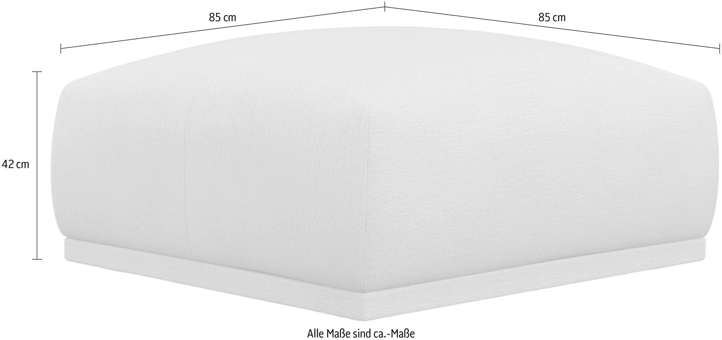 TRENDMANUFAKTUR Hocker »Braga Japandi-Design, mit hochwertigem Kaltschaum, quadratisch, in« 1 Stk. tlg. moderner Polsterhocker, 85/42/85 cm (B/H/T)