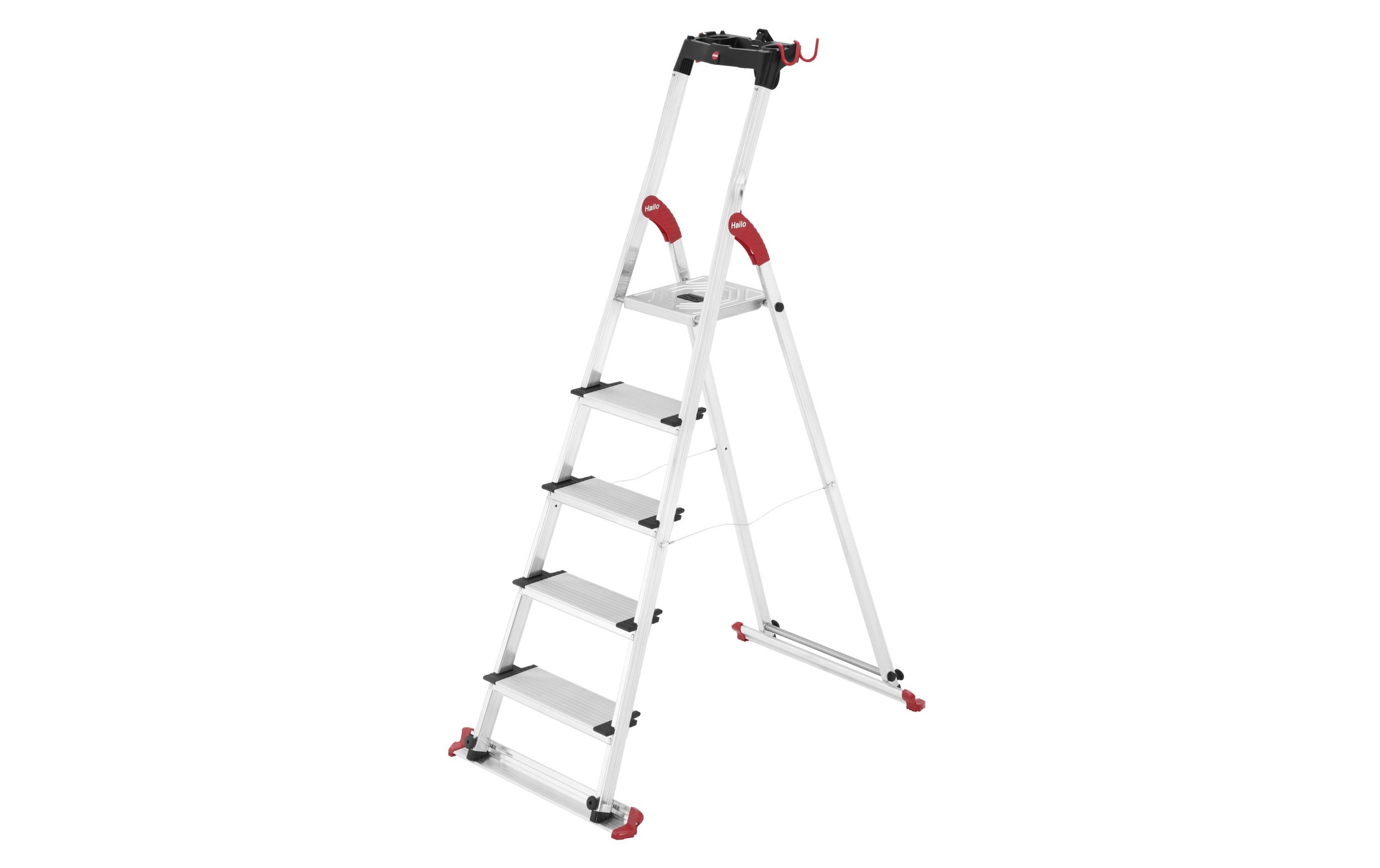 Image of Hailo Stehleiter »XXL Garden & Home 5 Stufen«, Mit zwei breiten, abnehmbaren Bodenschienen für optimale Standsicherheit auf Wiesen- und Gartenböden bei Ackermann Versand Schweiz