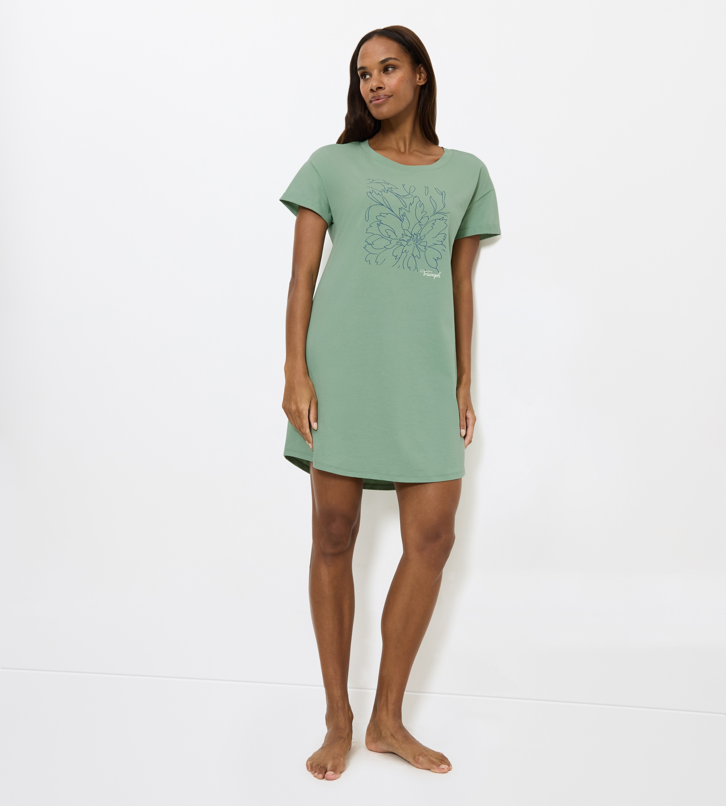 Triumph Nachthemd »Nightdresses NDK X 01«, floraler Print vorn, Rundhals, Kurzarm