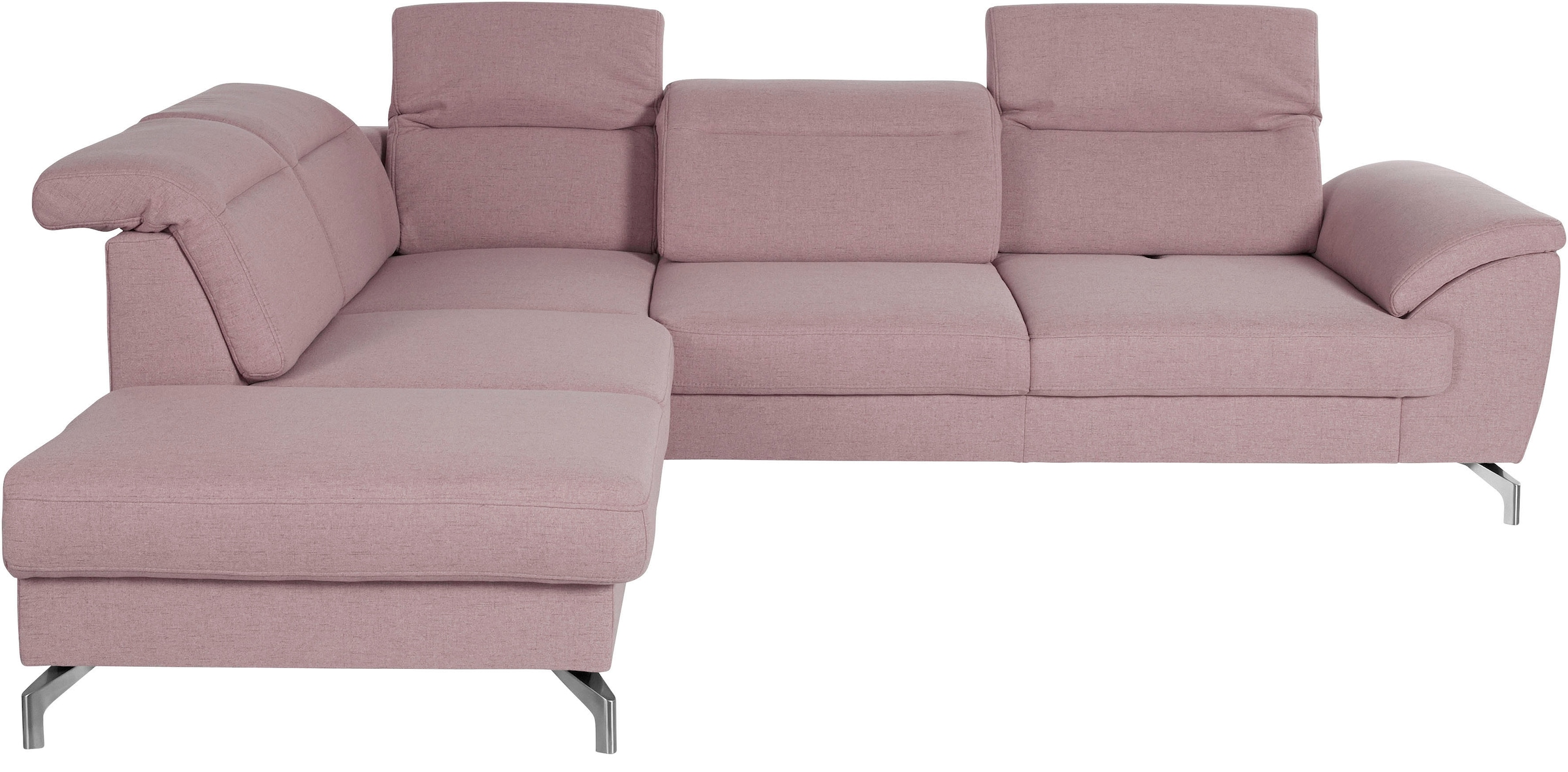 sit&more Canapé d'angle »Percy L-Form« 12 cm Fusshöhe, Sitztiefenverstellung, wahlweise in 2 Fussfarben