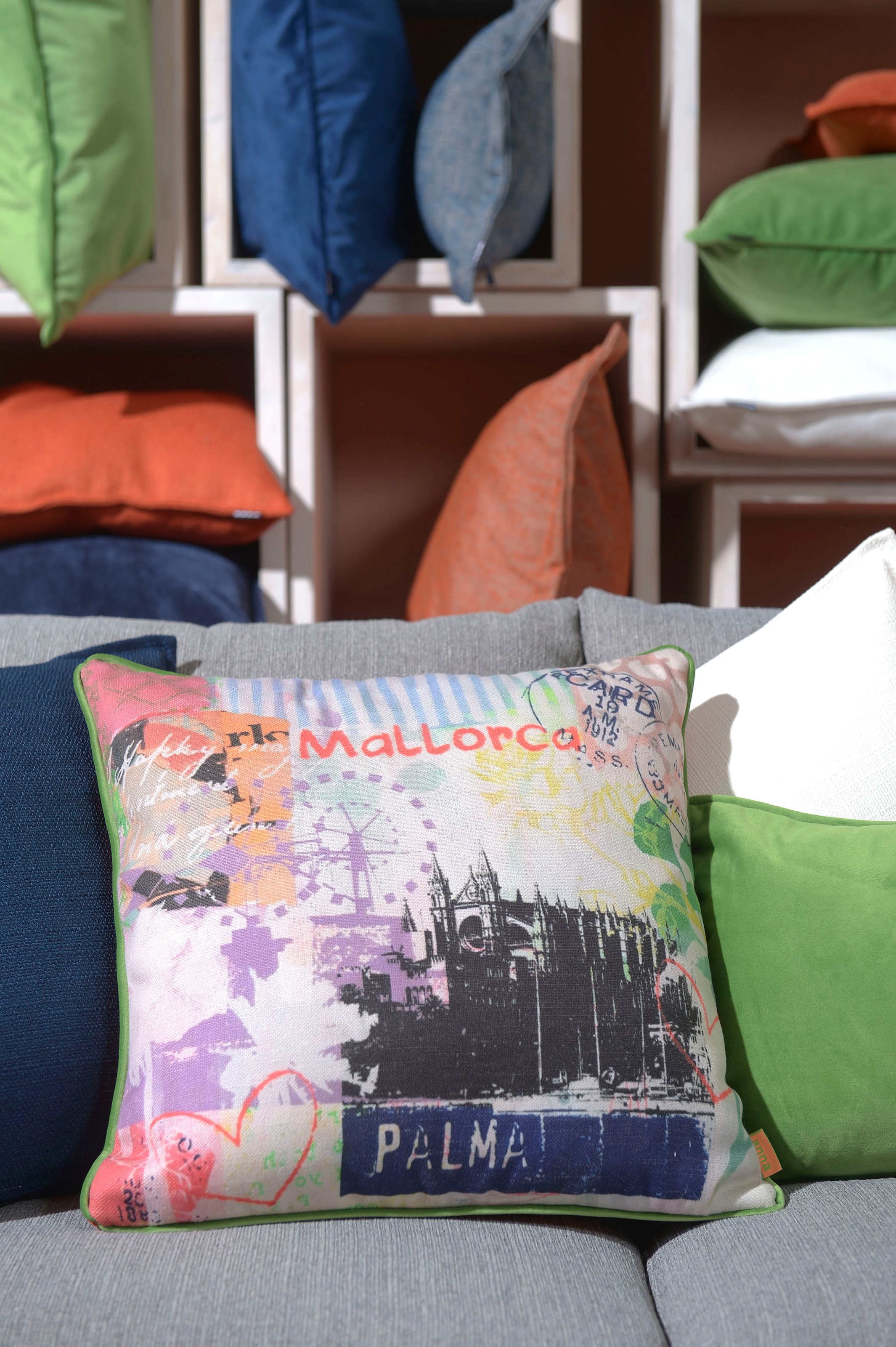 H.O.C.K. Dekokissen »Lieblingsstädte MALLORCA« mit Mallorca-Motiv, Wendekissenhülle mit Füllung, 1 Stück