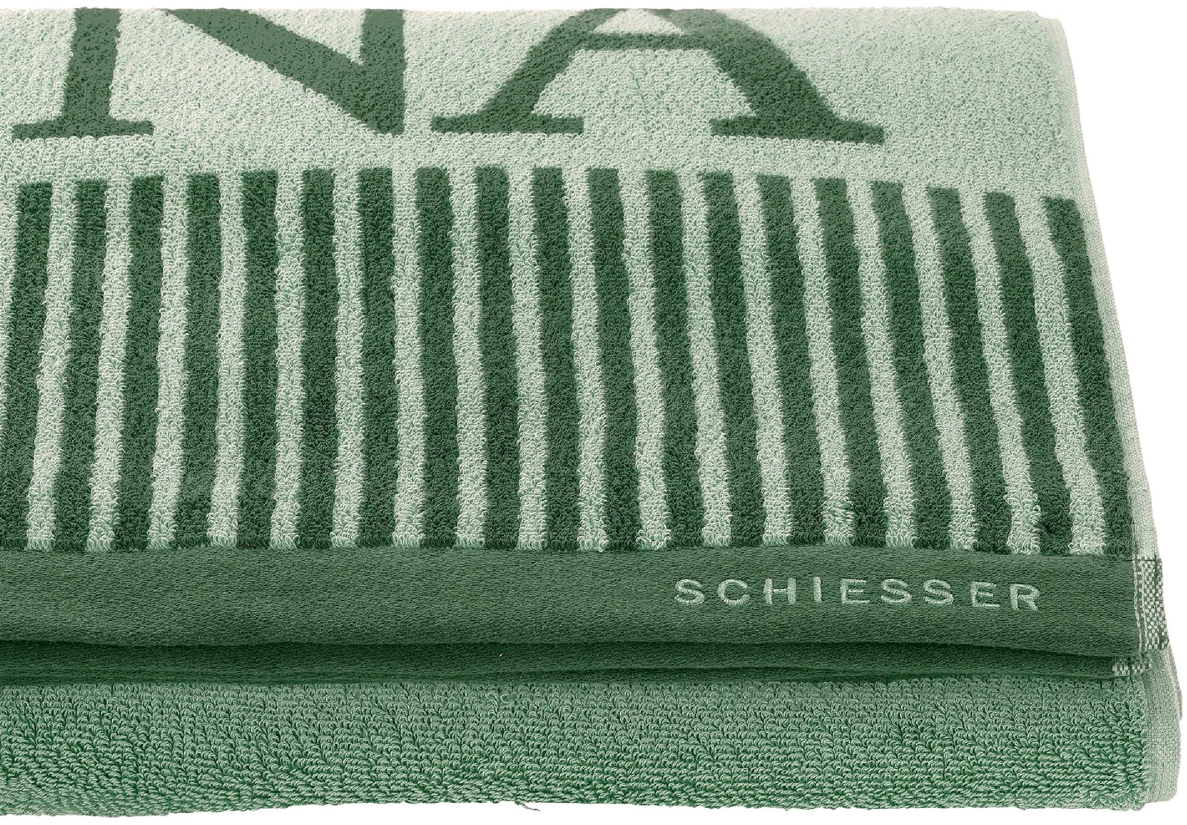 Schiesser Serviette de sauna »Rom aus garngefärbtem, kuschelweichem Baumwollfrottier« Made in Green