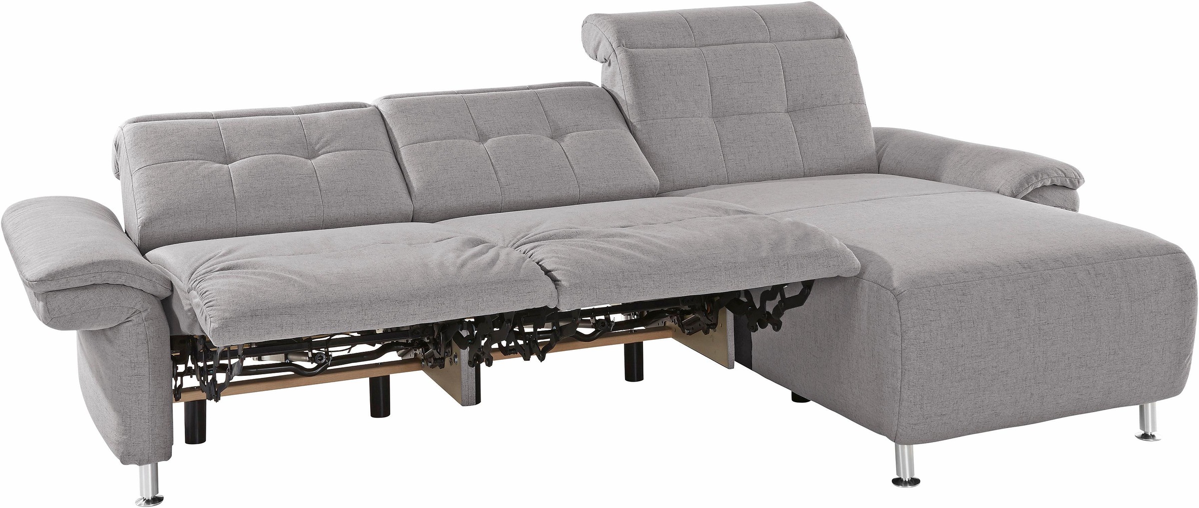 Places of Style Ecksofa »Manhattan L-Form«, 2 Sitze mit elektrischer Relaxfunktion, verstellbare Armlehnen