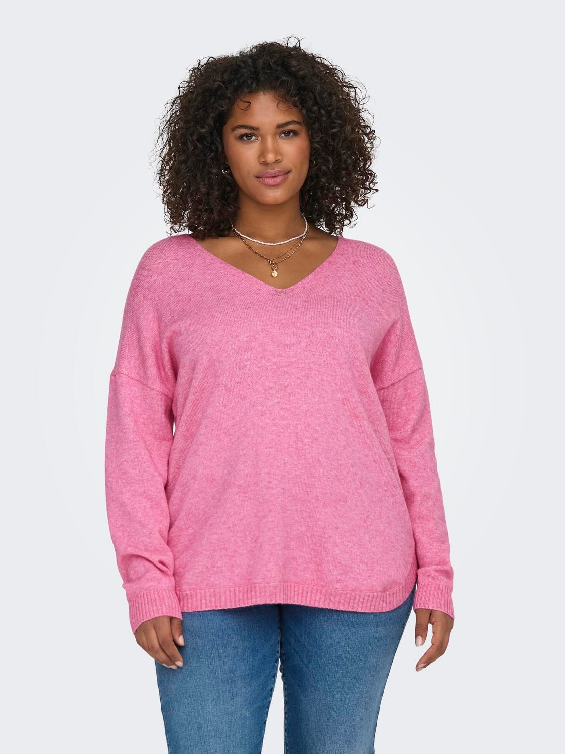 ONLY CARMAKOMA V-Ausschnitt-Pullover »CARMARGARETA LS PULLOVER KNT NOOS«