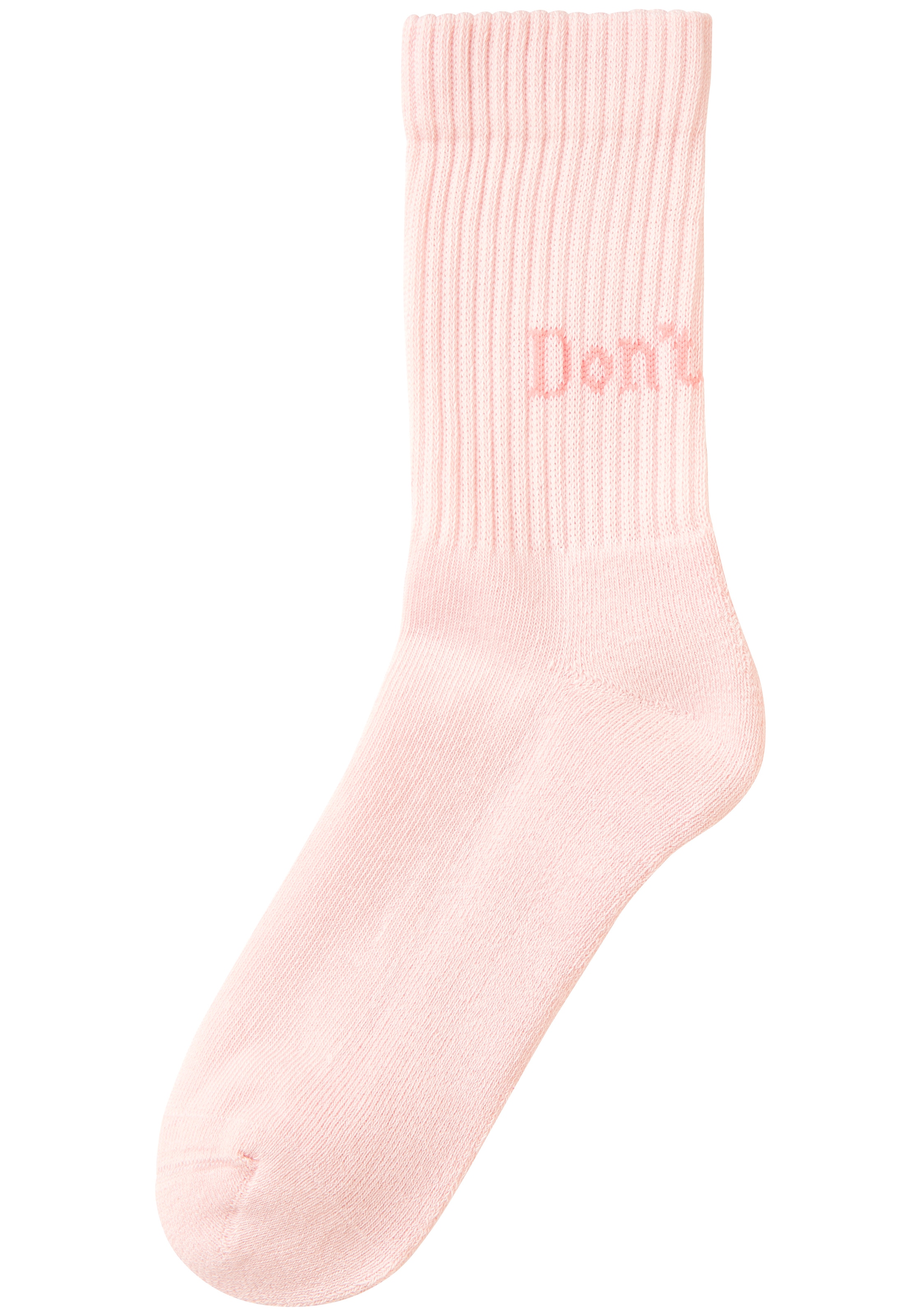H.I.S Tennissocken »Damen Sportsocken daily socks« Packung, 7 Paar tlg. mit Fussfrottee und ansprechenden Schriftzügen