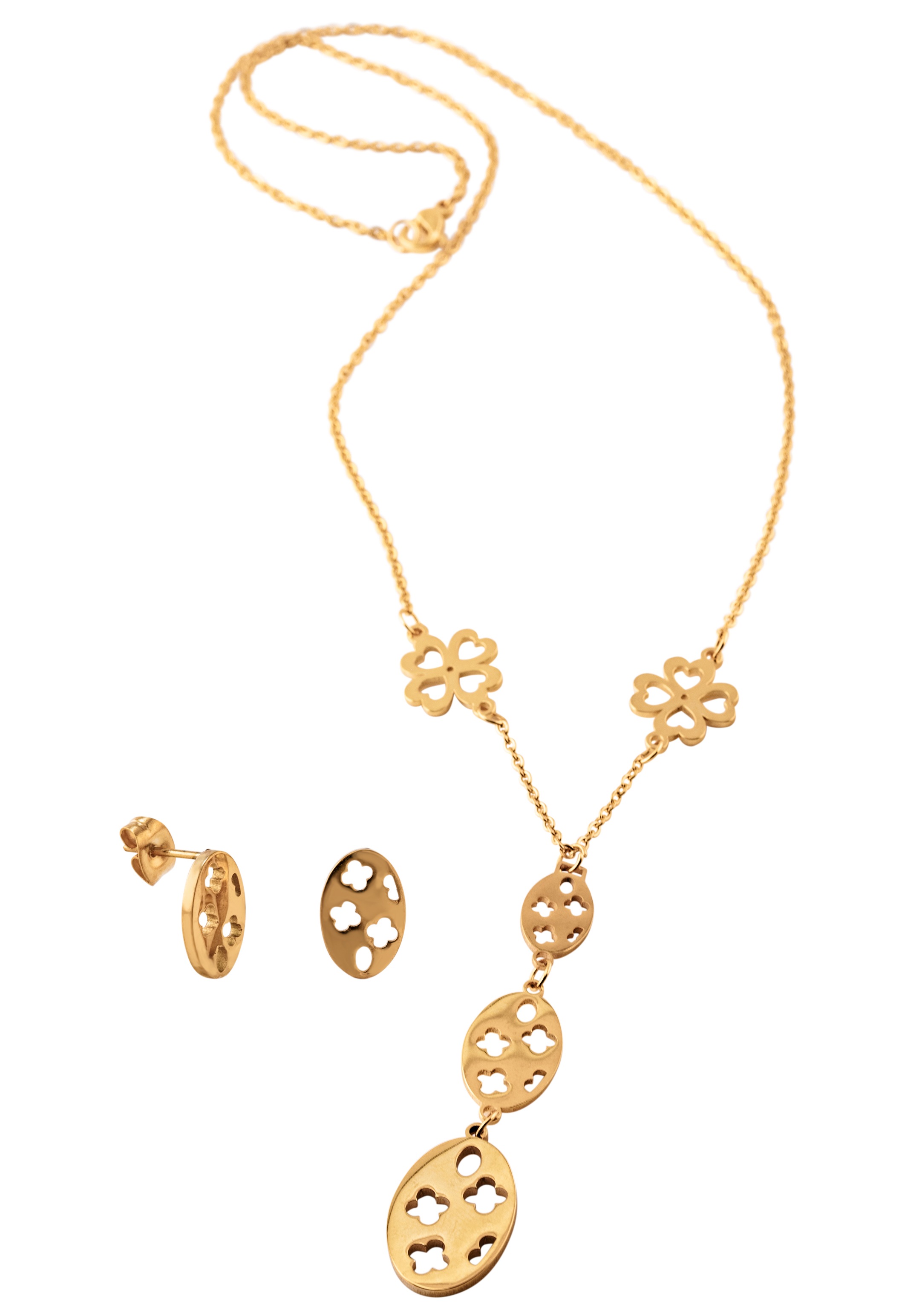 Image of J.Jayz Ohrring und Ketten Set »Schmuckset Kette und Ohrstecker, Kleeblätter«, (Set, 3 tlg.) bei Ackermann Versand Schweiz