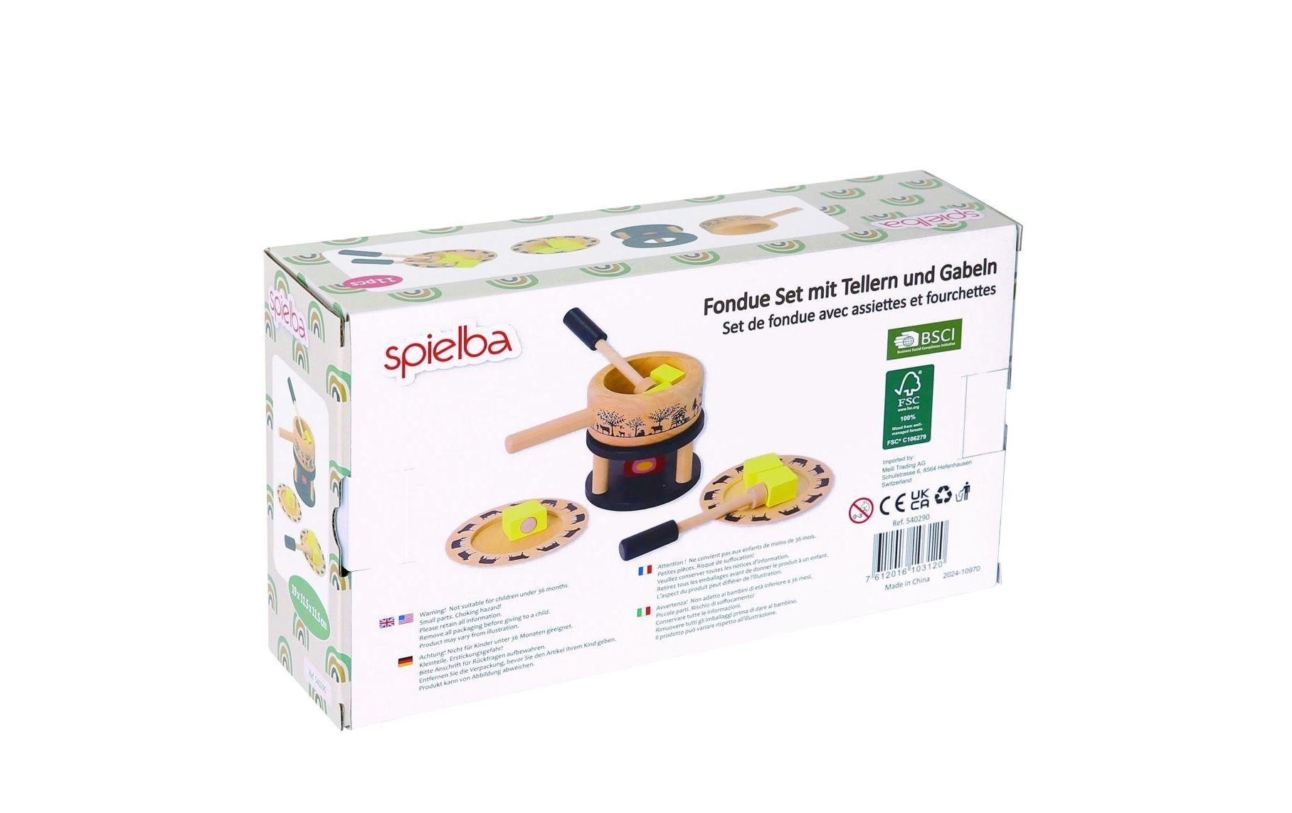 Spielba Lernspielzeug »Fondue Set mit Teller und Gabel«