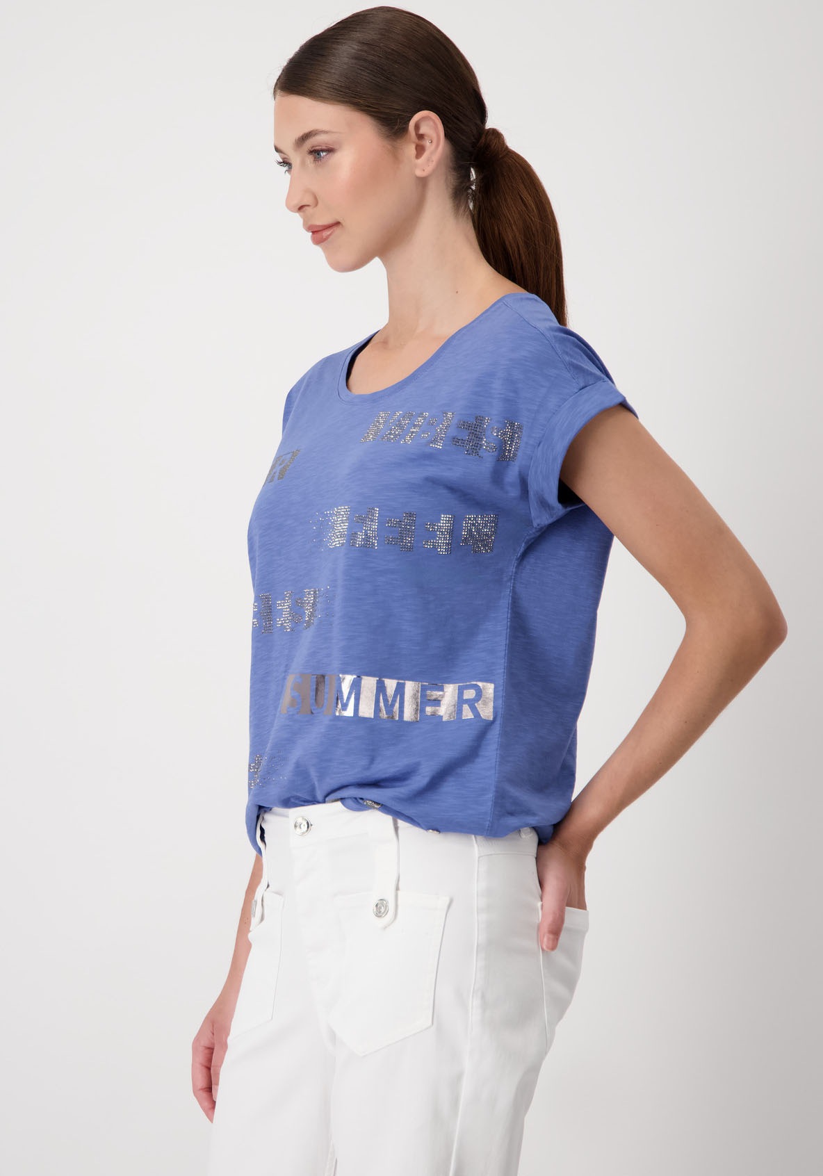 Monari T-Shirt, mit Schmuckschrift