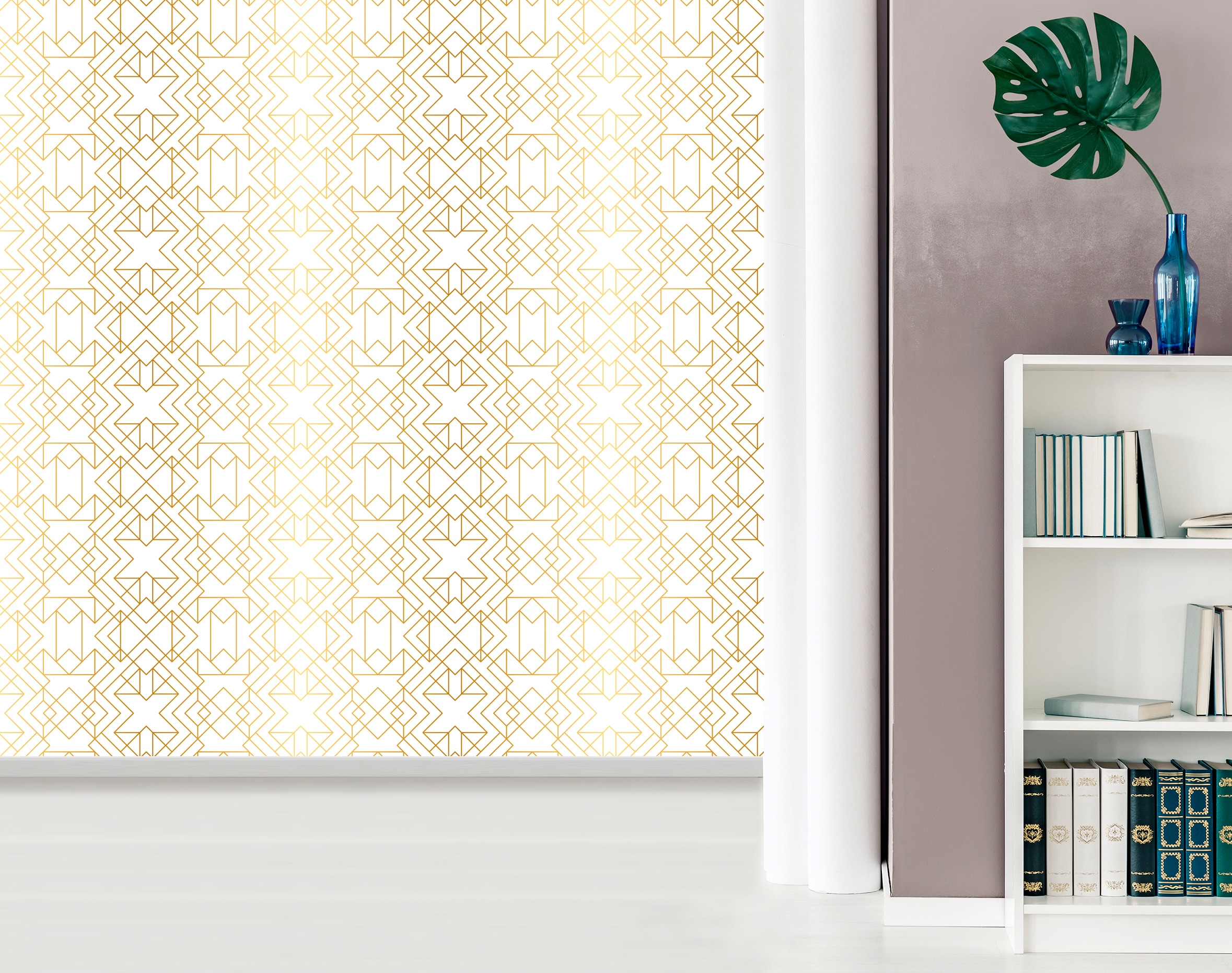 queence Papier peint vinyle »Maila« abstrait | imprimé 90x250cm, selbstklebend, kinderleichte Anbringung, , Sticker