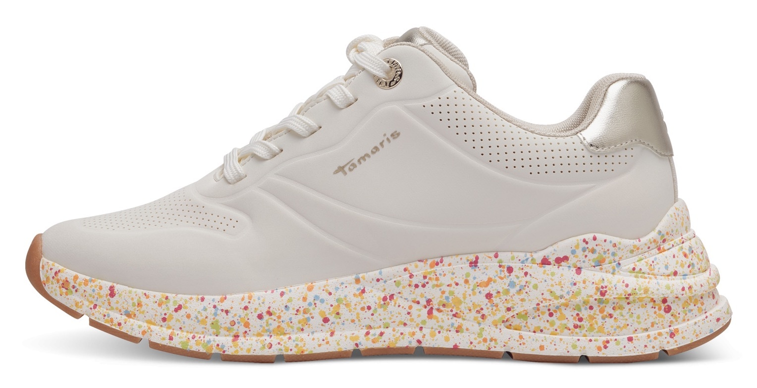 Tamaris Sneaker, mit gesprenkelter Laufsohle, Freizeitschuh, Halbschuh, Schnürschuh
