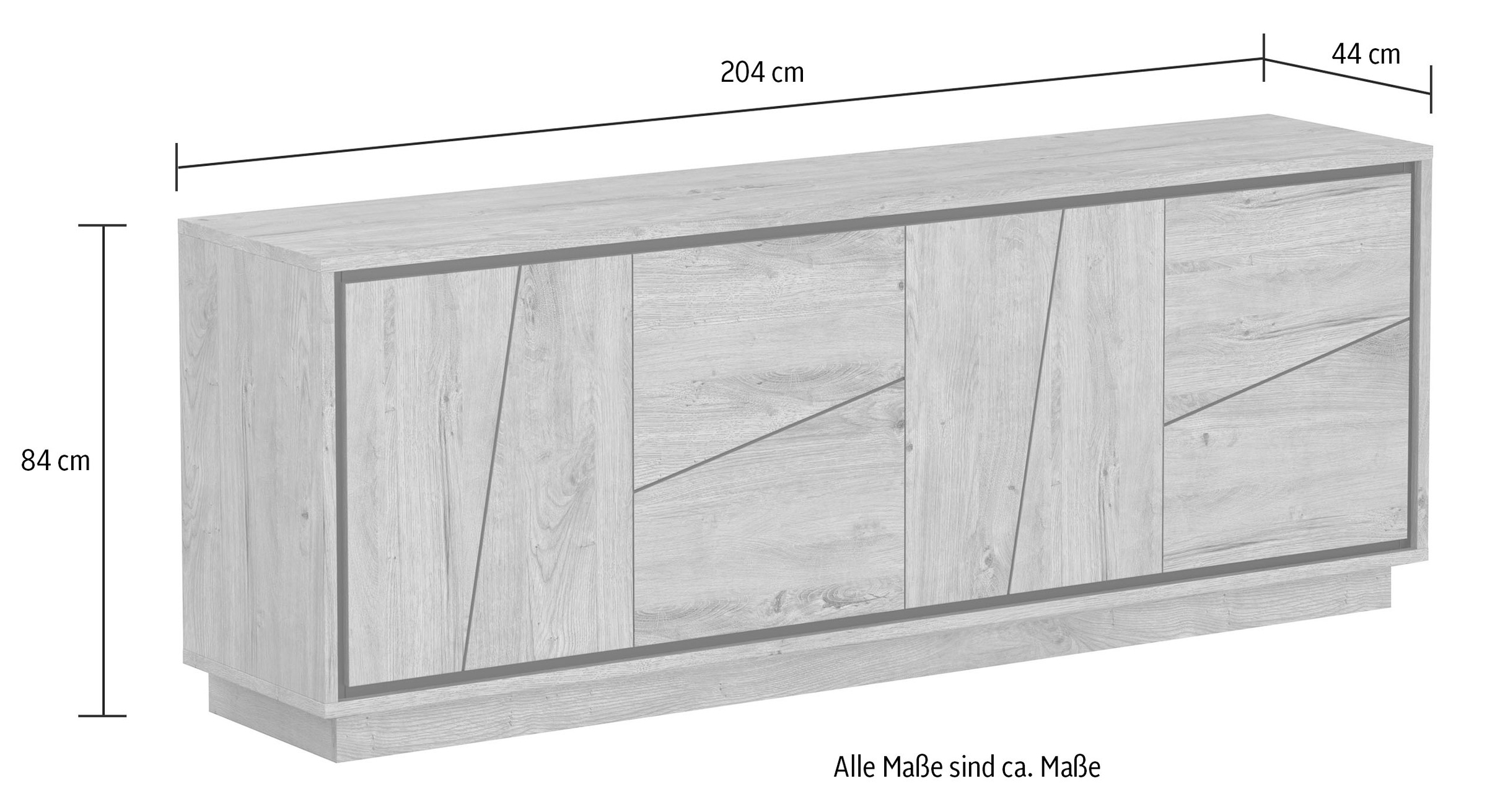 COTTA Sideboard »Accent«, Schwebeoptik durch Sockelfuss, Breite 204 cm