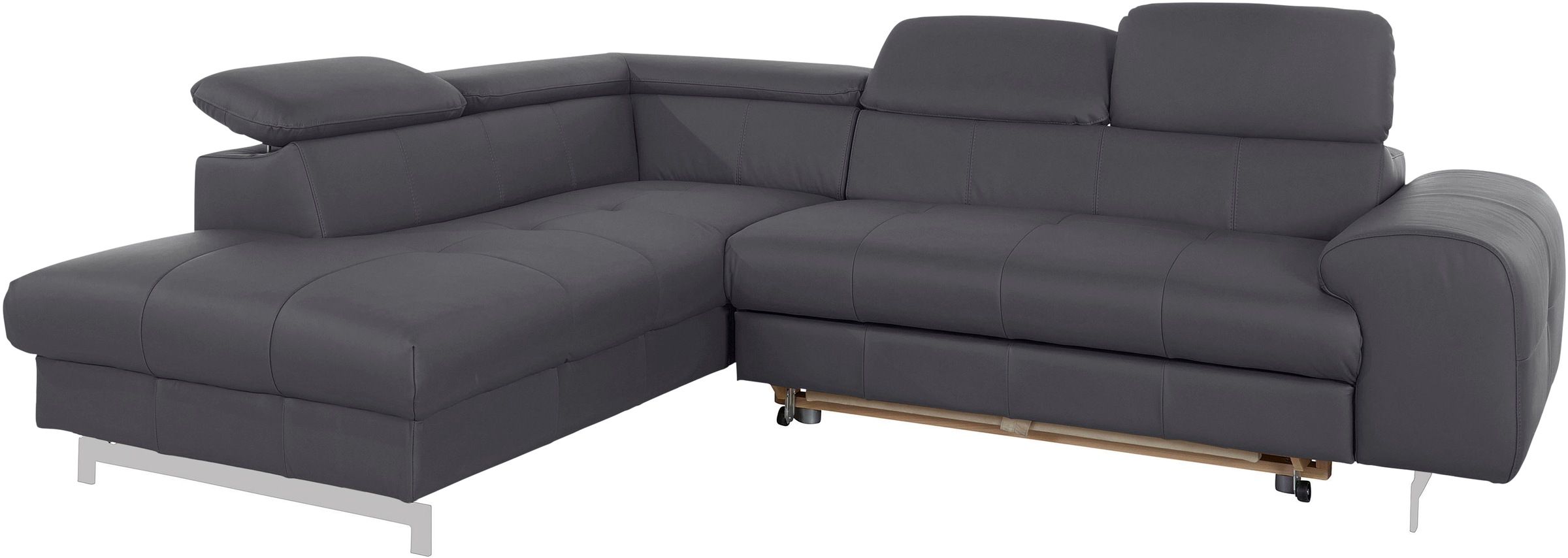 COTTA Ecksofa »Chef L-Form«, mit Kopfteilverstellung, edle Metallkufen, wahlweise mit Bettfunktion