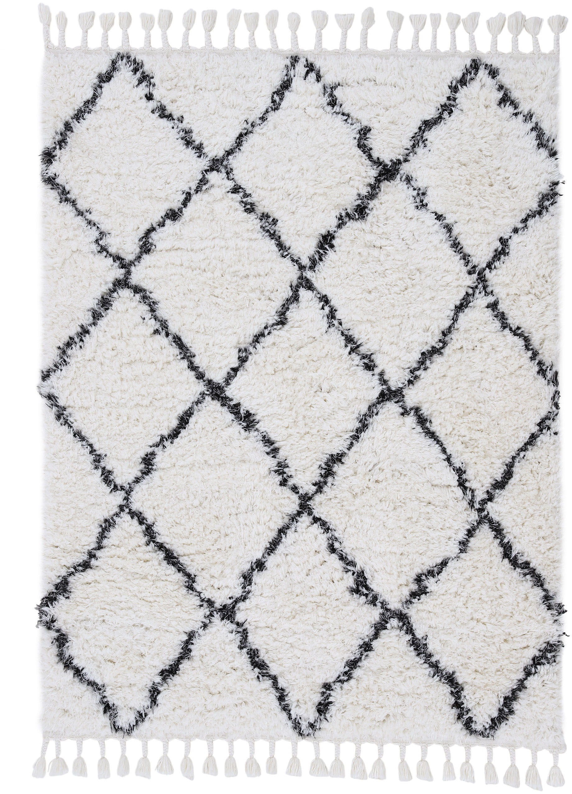 Image of carpetfine Hochflor-Teppich »Eddy«, rechteckig, 30 mm Höhe, auch in quadratischer Form, mit Fransen, Wohnzimmer bei Ackermann Versand Schweiz