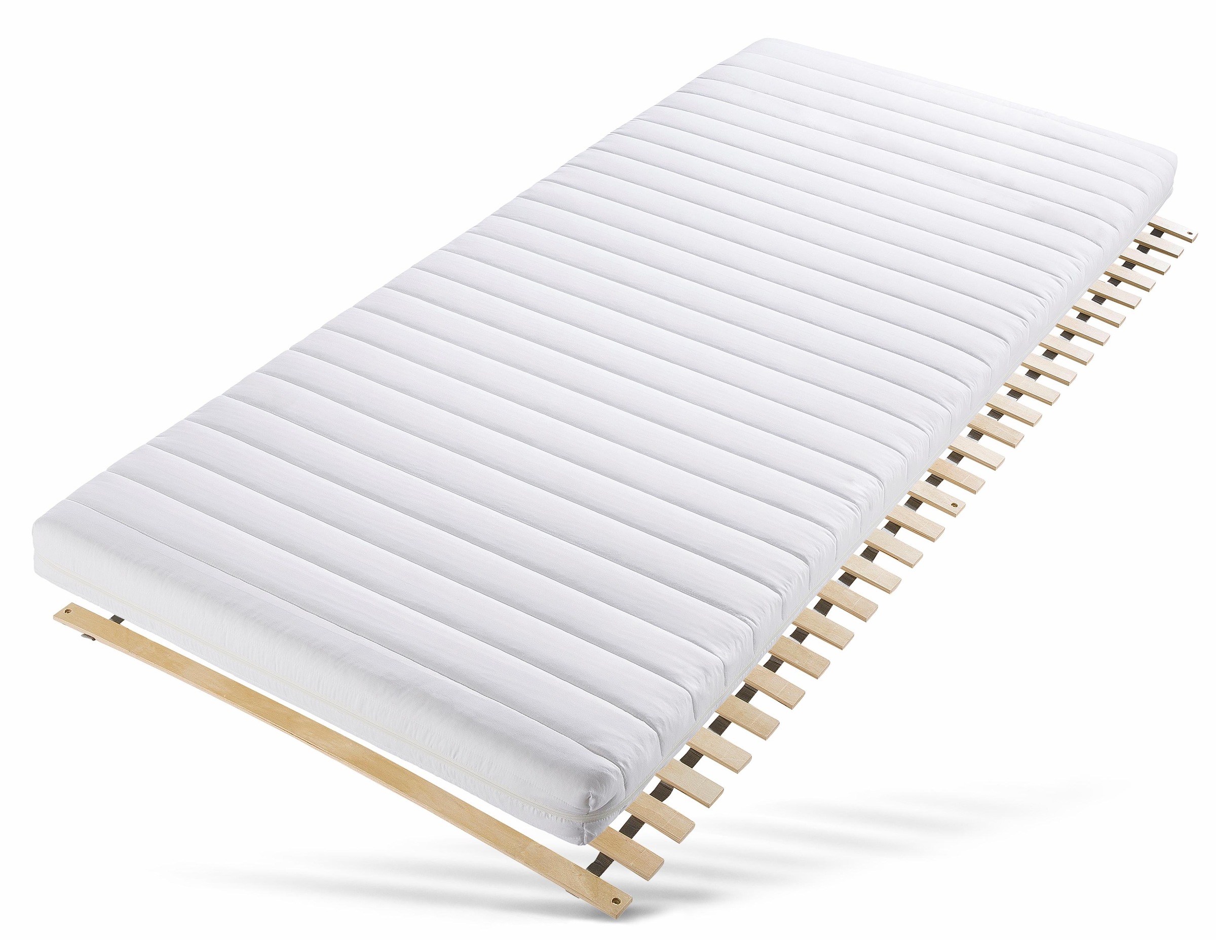 Image of GOODproduct Komfortschaummatratze + Rollrost "Starter-Kit, Matratze & Lattenrost 90x200 cm" Matratze 7 Zonen, atmungsaktiv, Lattenrost 28 Leisten