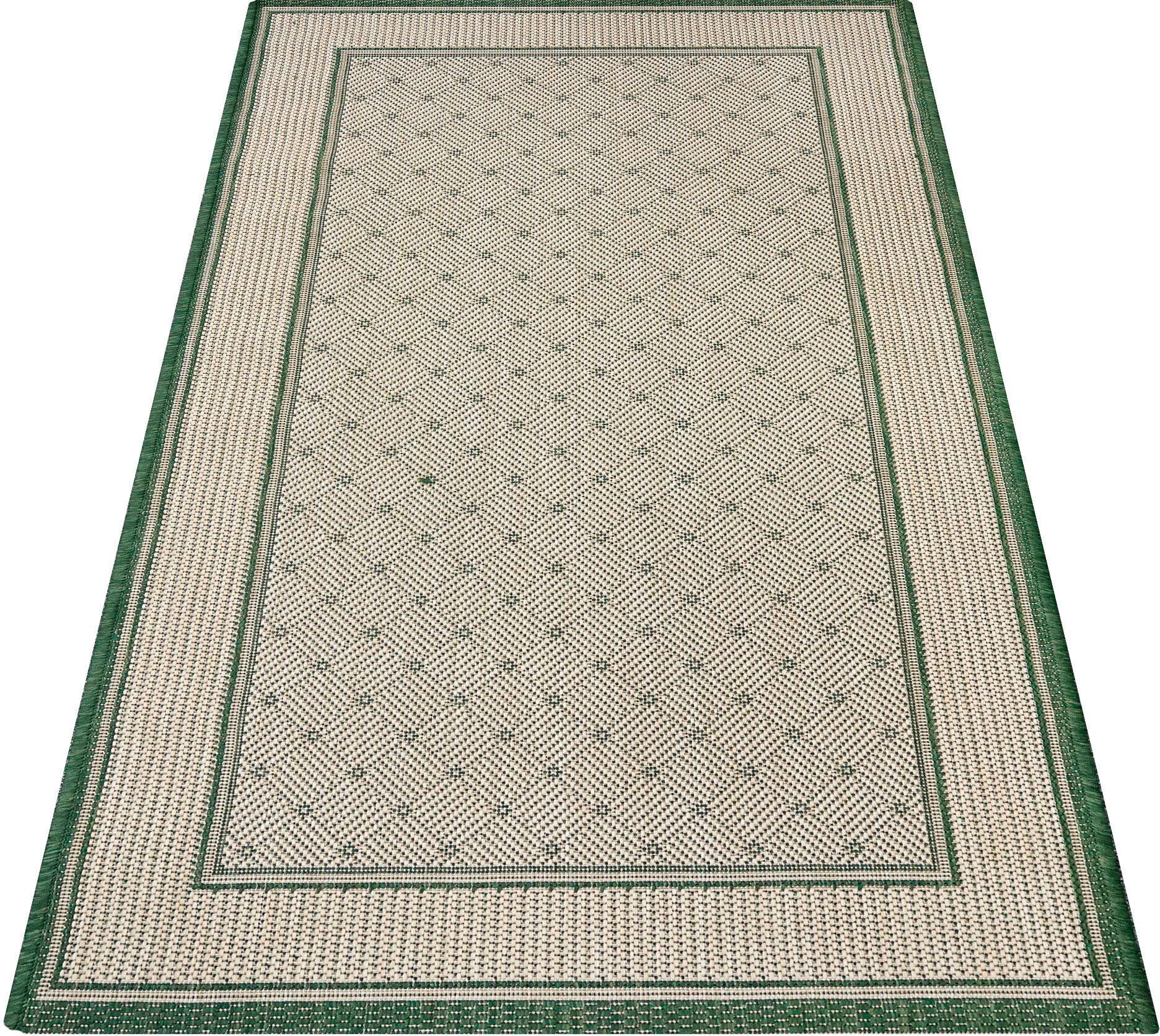 ♕ andas Teppich »Faberg«, Bordüre, auf Flachgewebe, rechteckig, Scandi Sisal-Optik, mit versandkostenfrei pflegeleicht