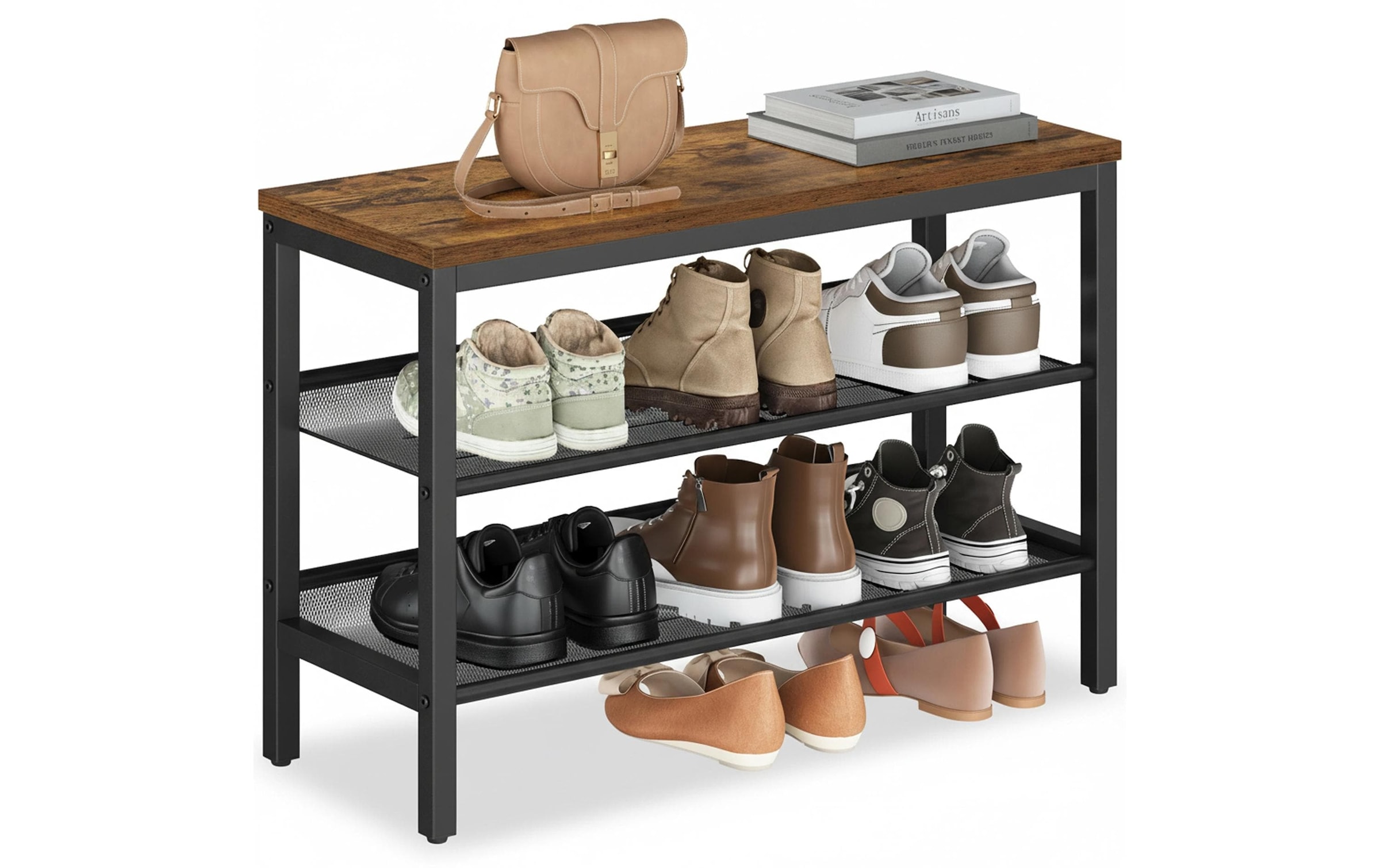 VASAGLE Étagère à chaussures »mit drei Ablagen 75 x 50 cm«