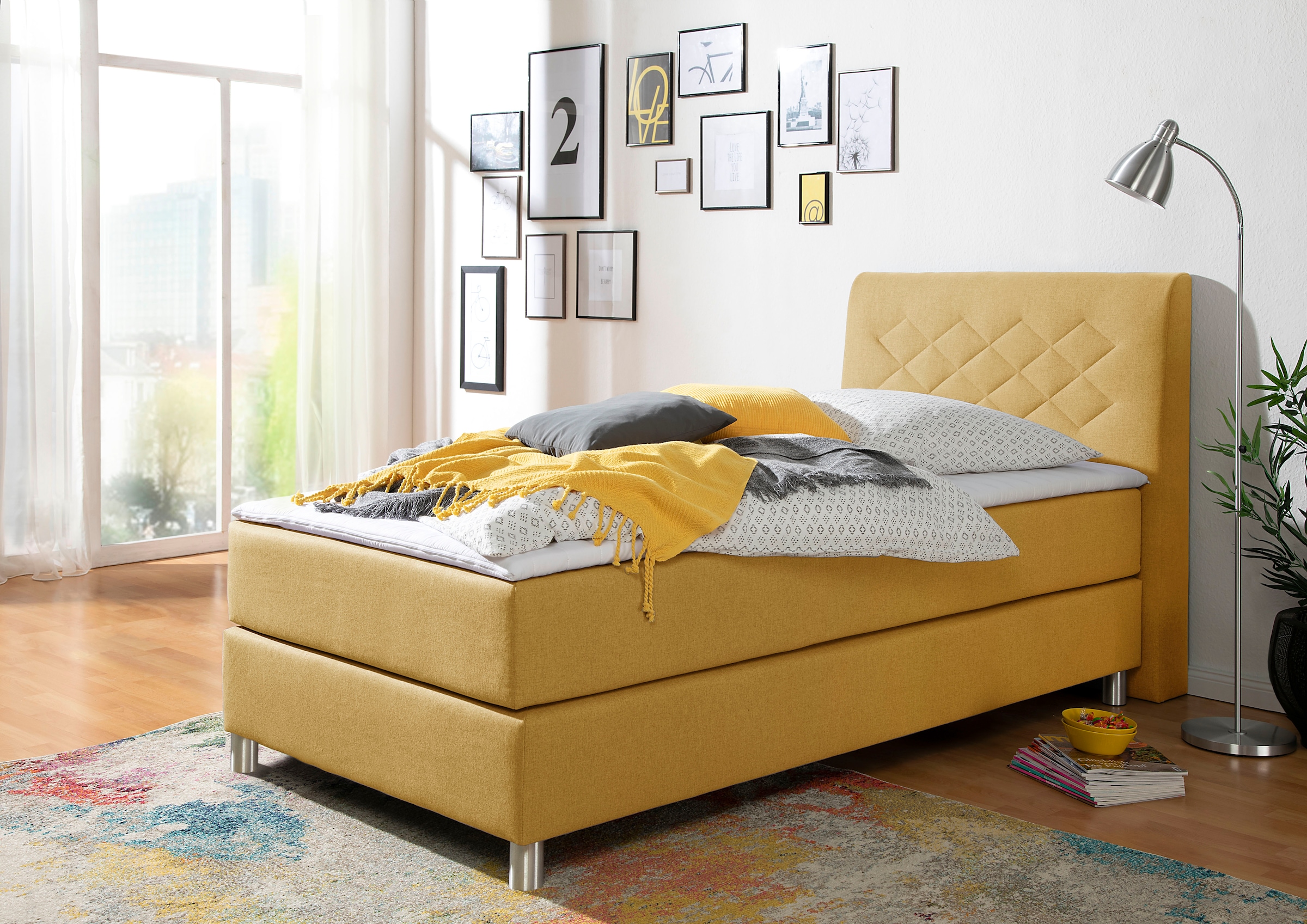 Image of Home affaire Boxspringbett "Parla" incl. Topper, 4 Farben in 4 Breiten, 2 Härtegraden, 3 Matratzenarten