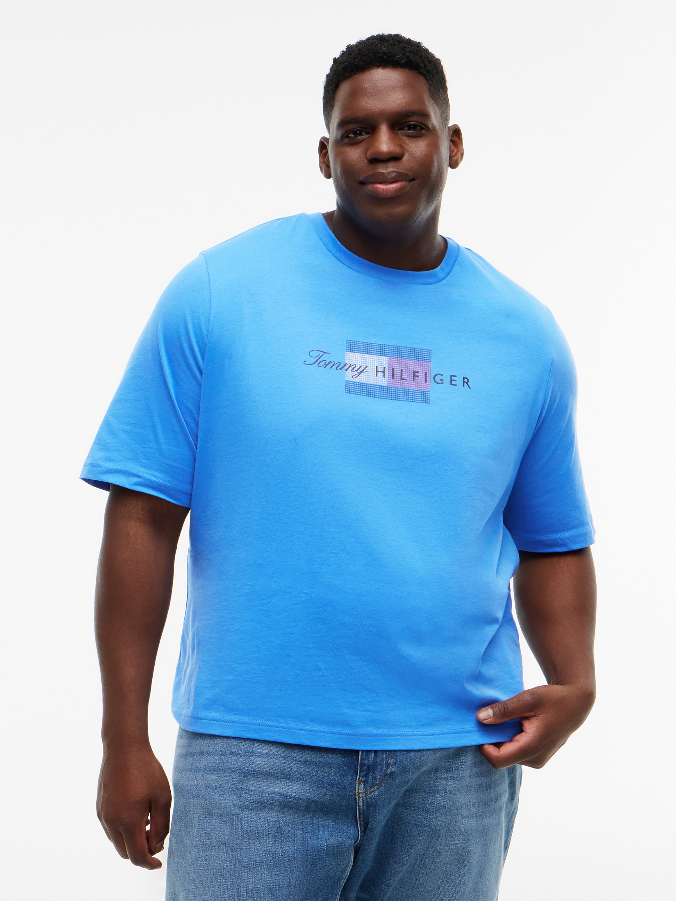 Tommy Hilfiger Big & Tall T-Shirt aus Jersey mit Flag-Grafik, Grosse Grössen