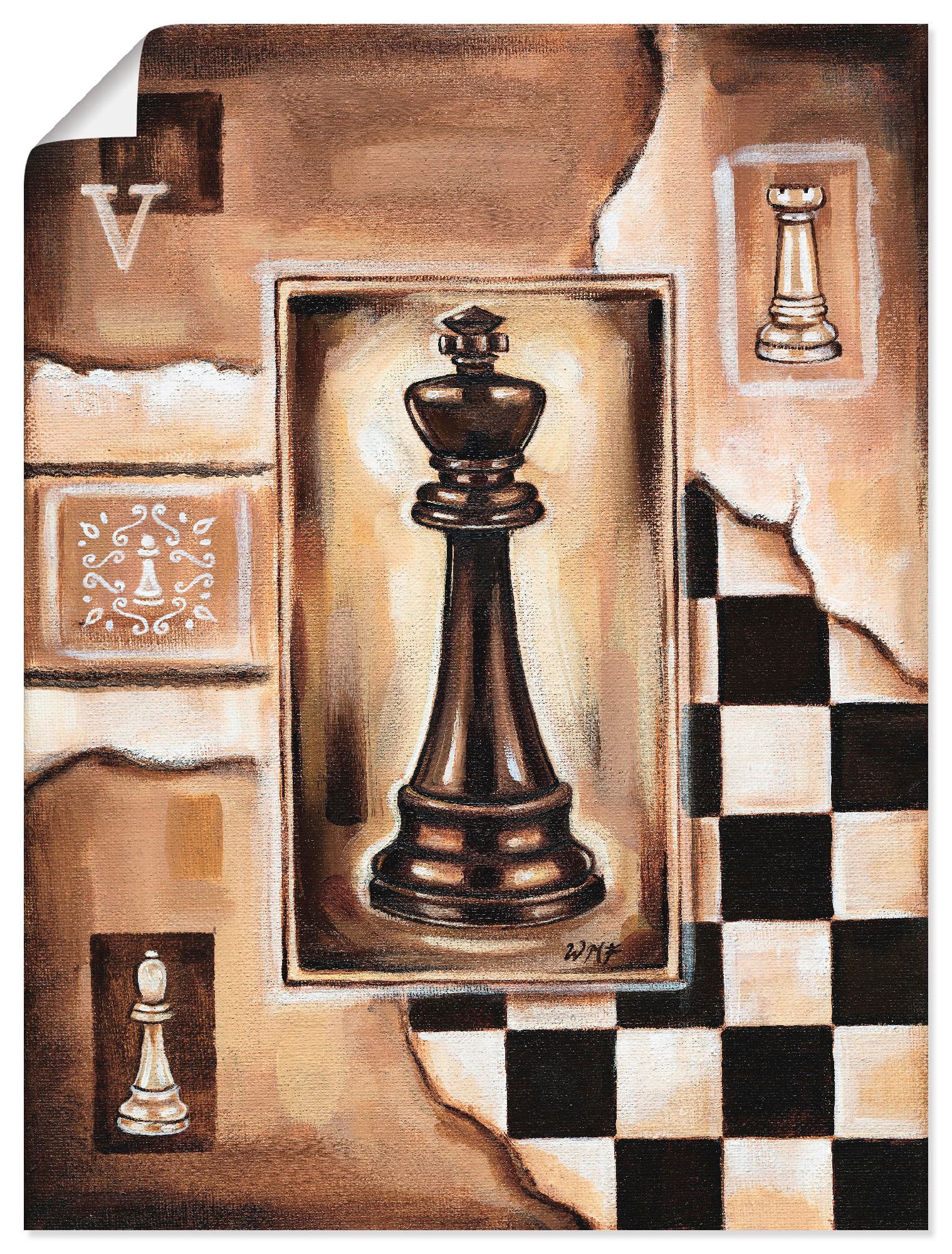 Image of Artland Wandbild »Schach König«, Schach, (1 St.), in vielen Grössen & Produktarten -Leinwandbild, Poster, Wandaufkleber / Wandtattoo auch für Badezimmer geeignet bei Ackermann Versand Schweiz