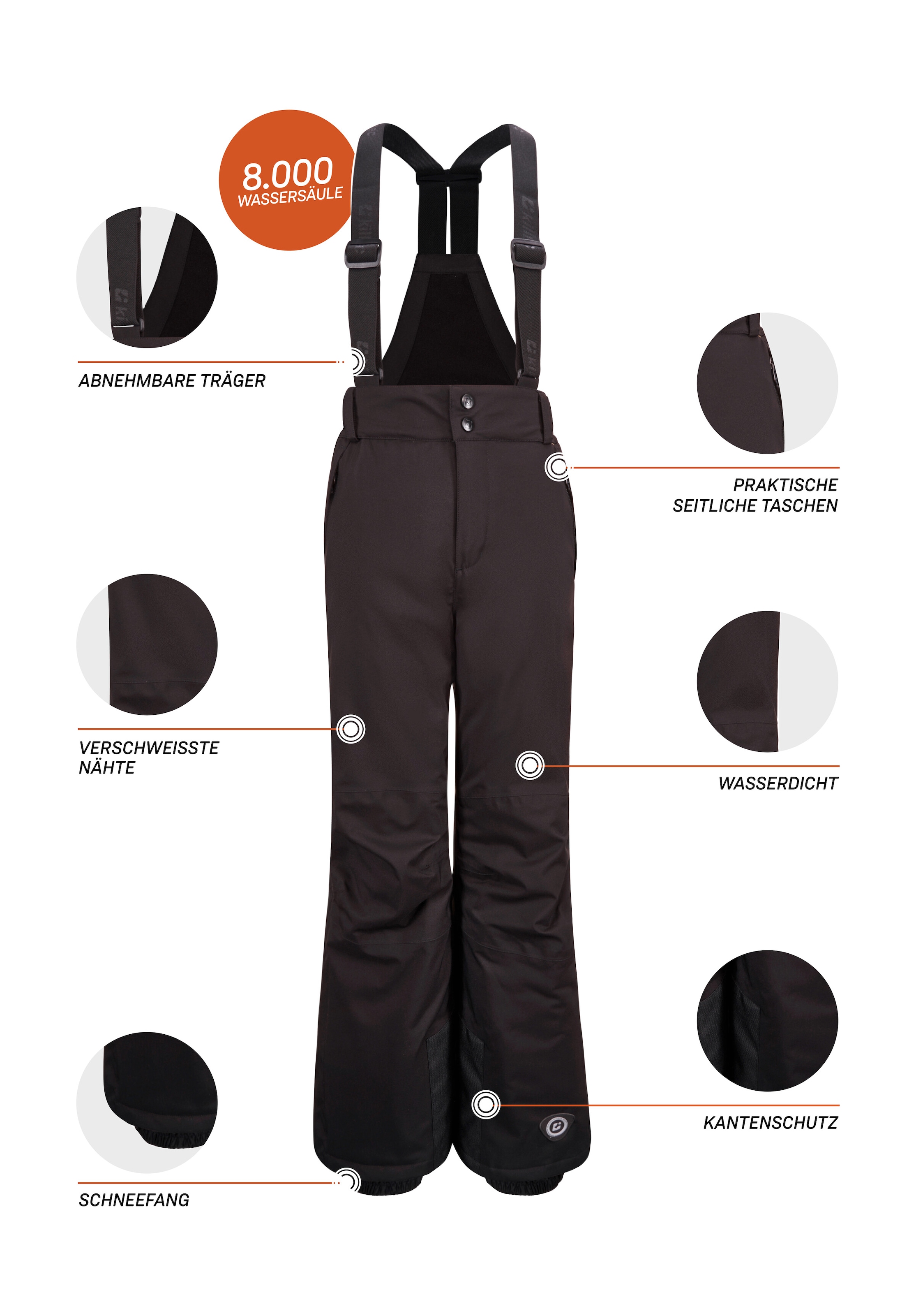 Killtec Skihose »Gauror Jr«  Skihose: 10.000 mm wasserdicht, verstärkt, Schneefang integriert