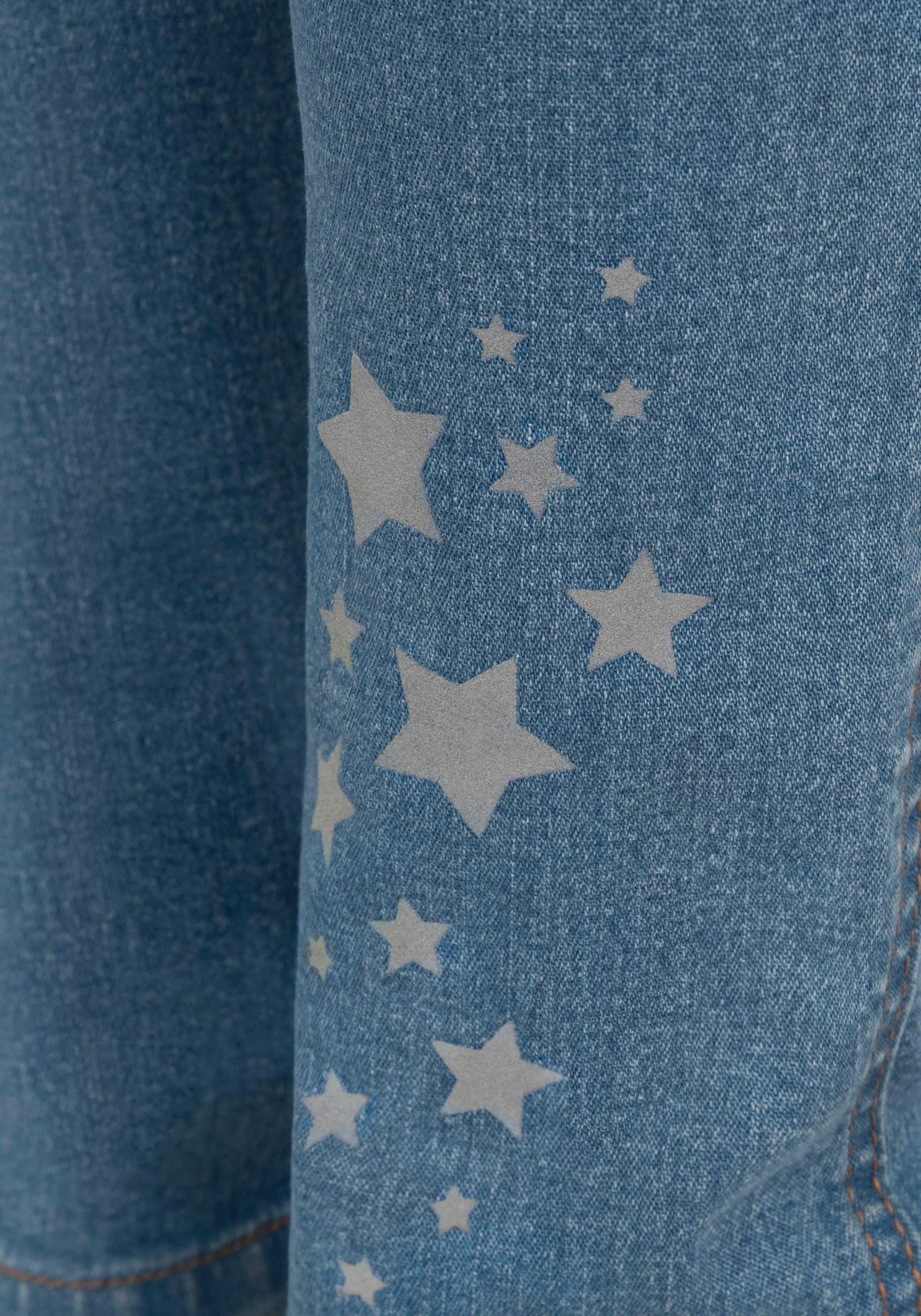 Arizona Schlupfjeans »für kleine Mädchen«, mit Rippenbund und reflektierendem Sternendruck