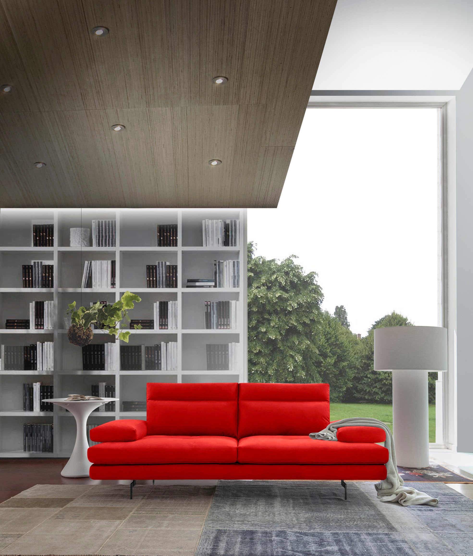 CALIA ITALIA 3,5-Sitzer »Toby Wing, italienisches Designsofa, super bequem, Megasofa«, inkl. Sitztiefenverstellung und Armteilfunktion, Füsse in Schwarz matt