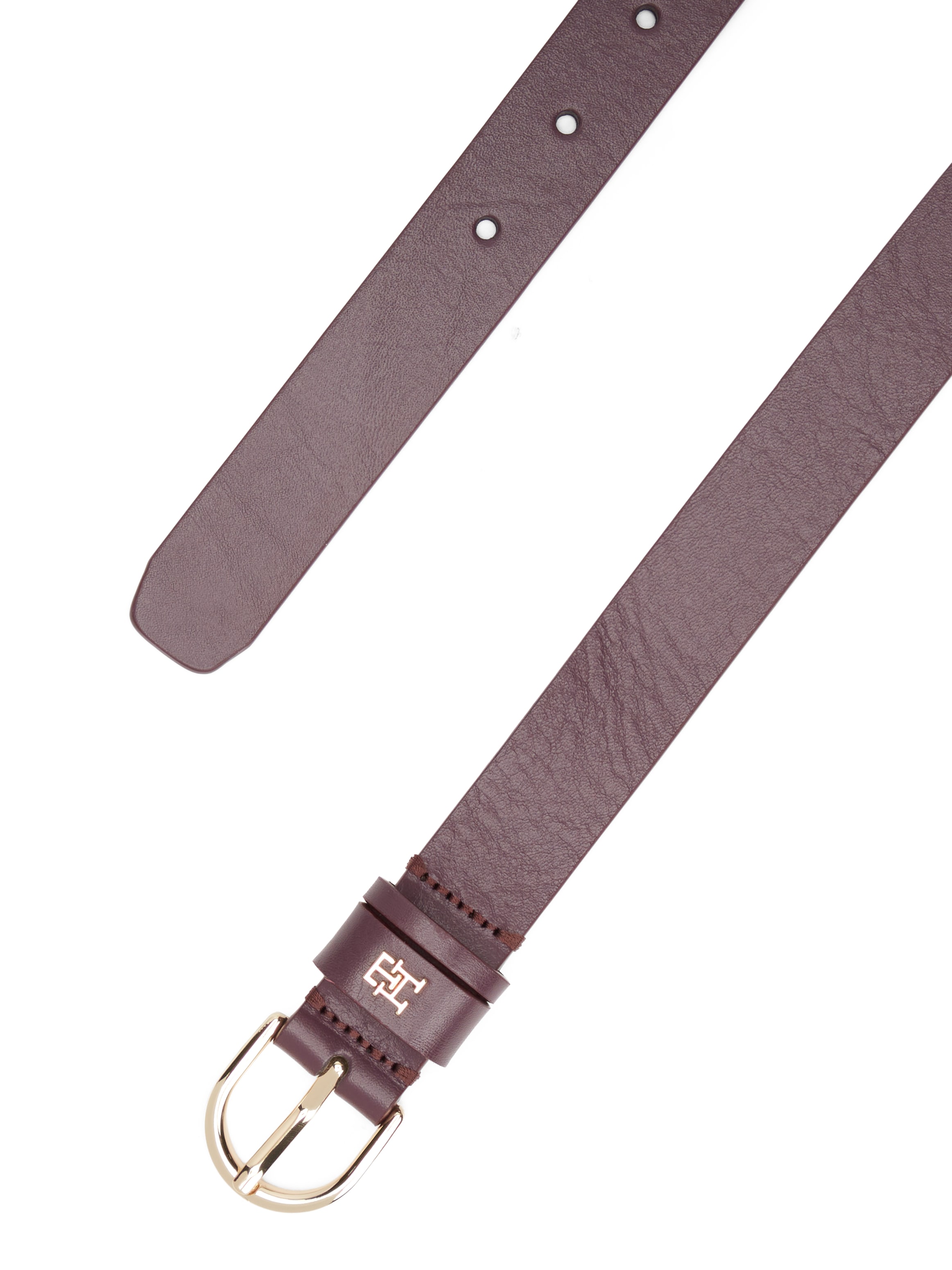 Tommy Hilfiger Ceinture en cuir »ESSENTIAL EFFORTLESS 2.5 cm breit GOLD« emblème logo, toucher doux, boucle ovale à simple ardillon