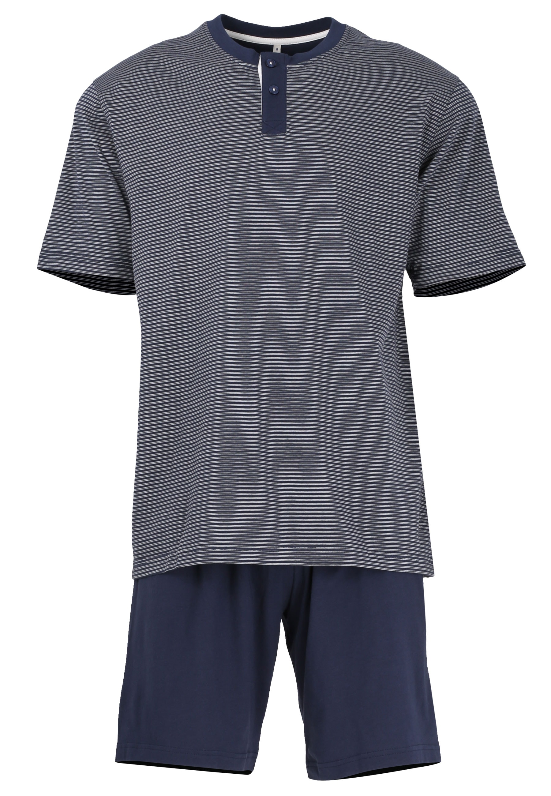 Image of TOM TAILOR Shorty "Nebraska" 2 tlg. Streifendesign, Kurzarm, Rundhalsausschnitt, kurze Hose, atmungsaktiv