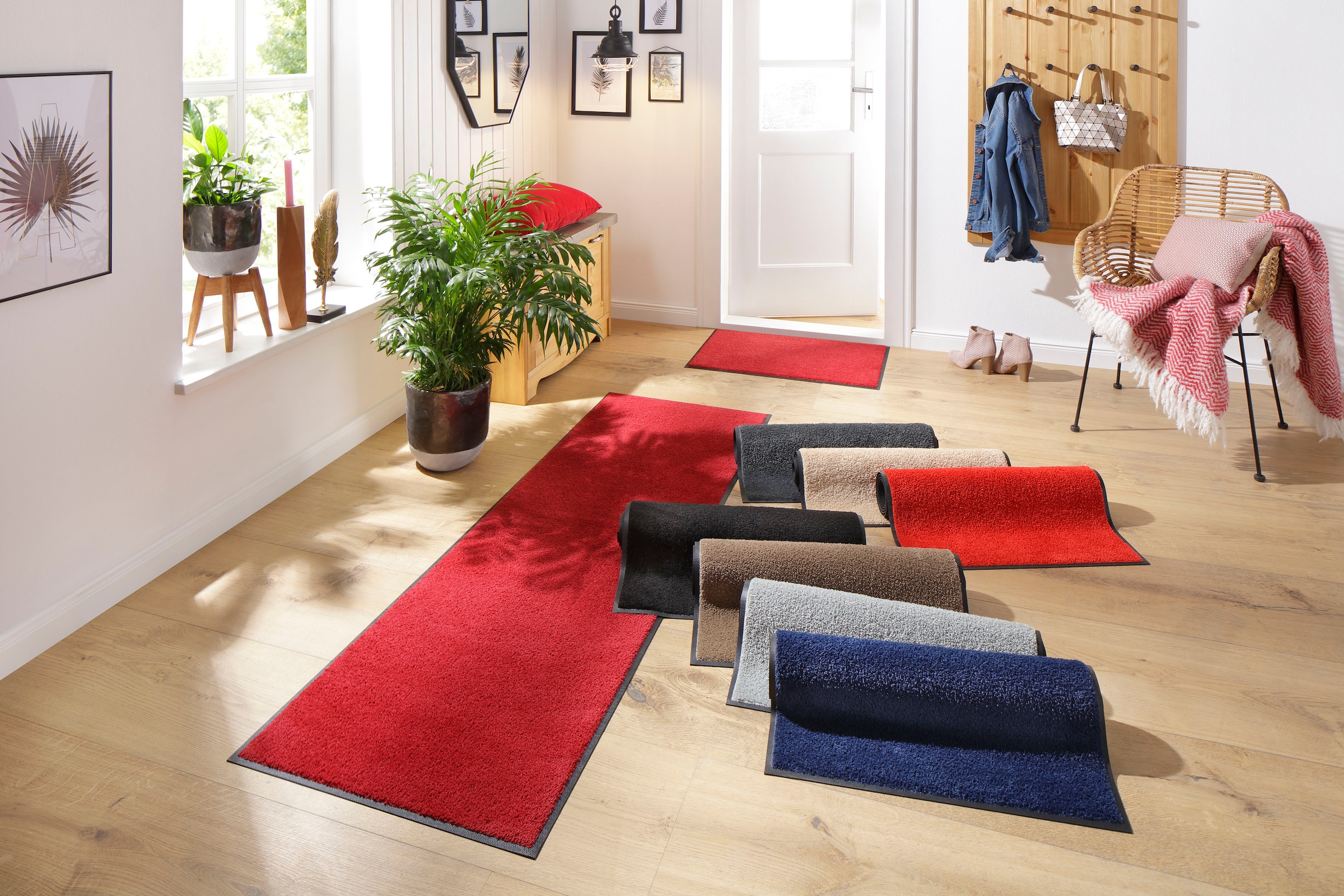 my home Fussmatte »Lavea«, rechteckig, 9 mm Höhe, Schmutzfangmatte, Uni-Farben, In- und Outdoor-Teppich, waschbar